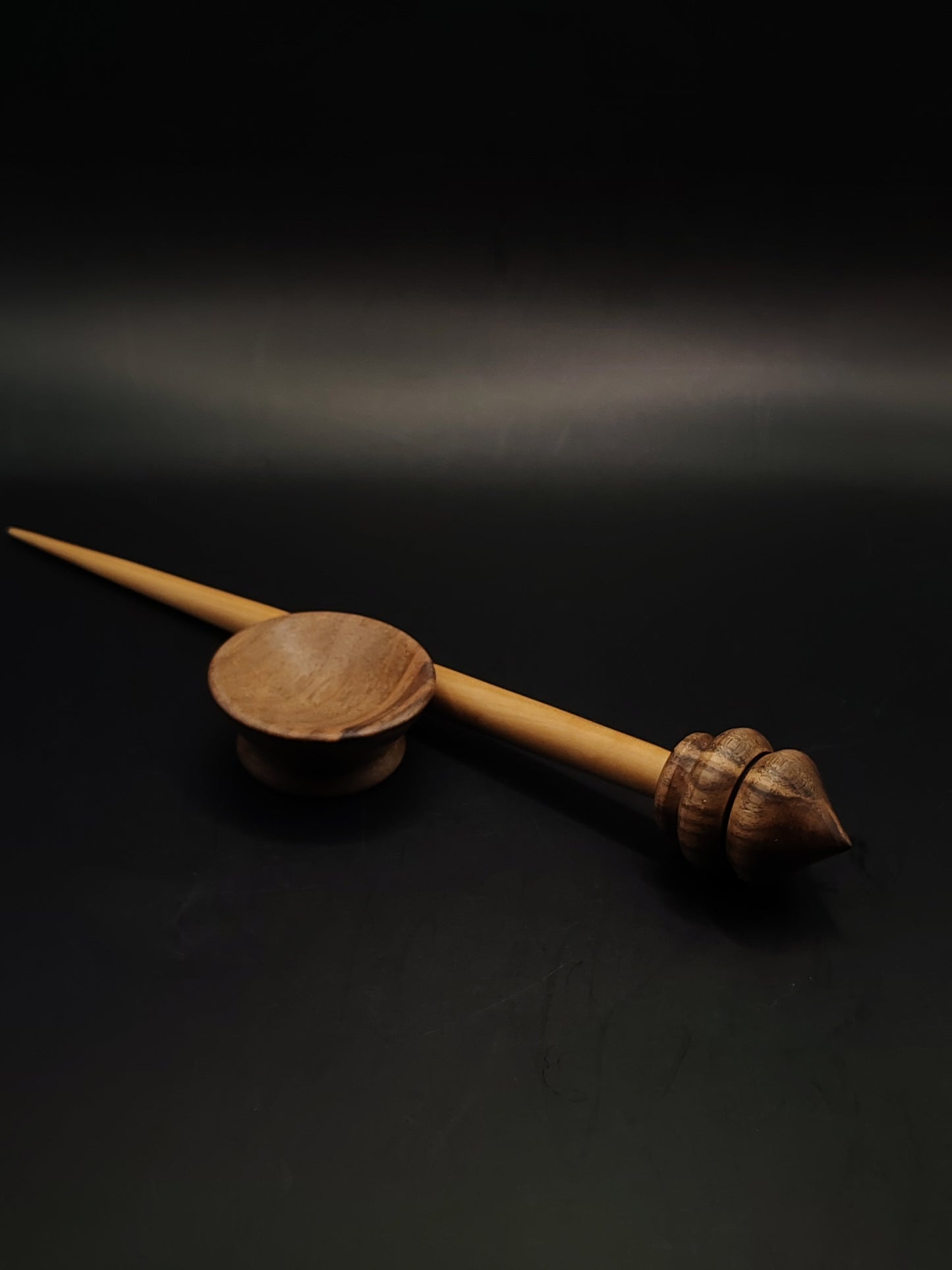 Support Spindle Set 23g Yarn Spinning Tool Pear Shaft Walnut Whorl Walnut Bowl