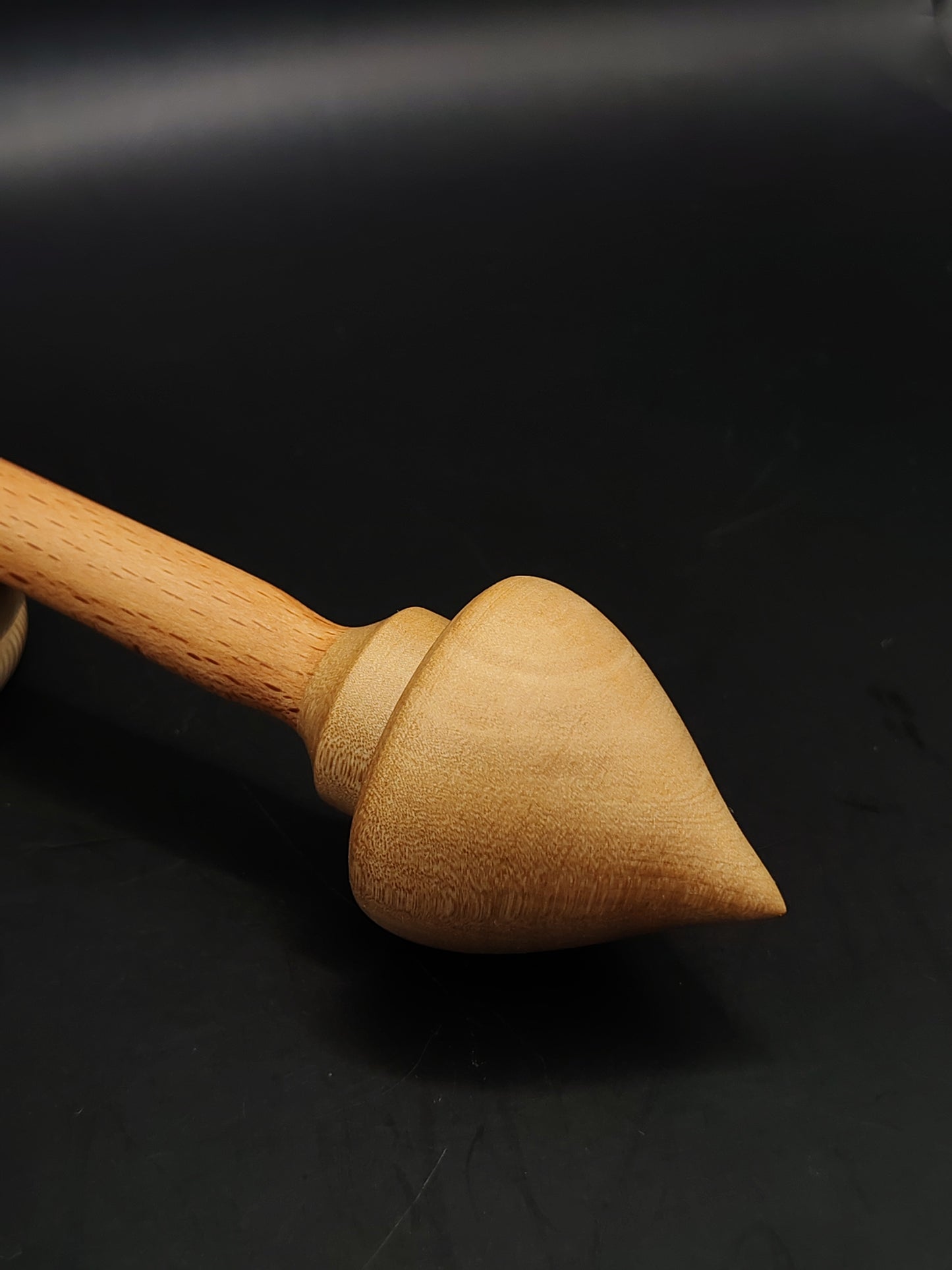 Support Spindle Set 23g Yarn Spinning Tool Beech Shaft Pear Whorl Larch Bowl