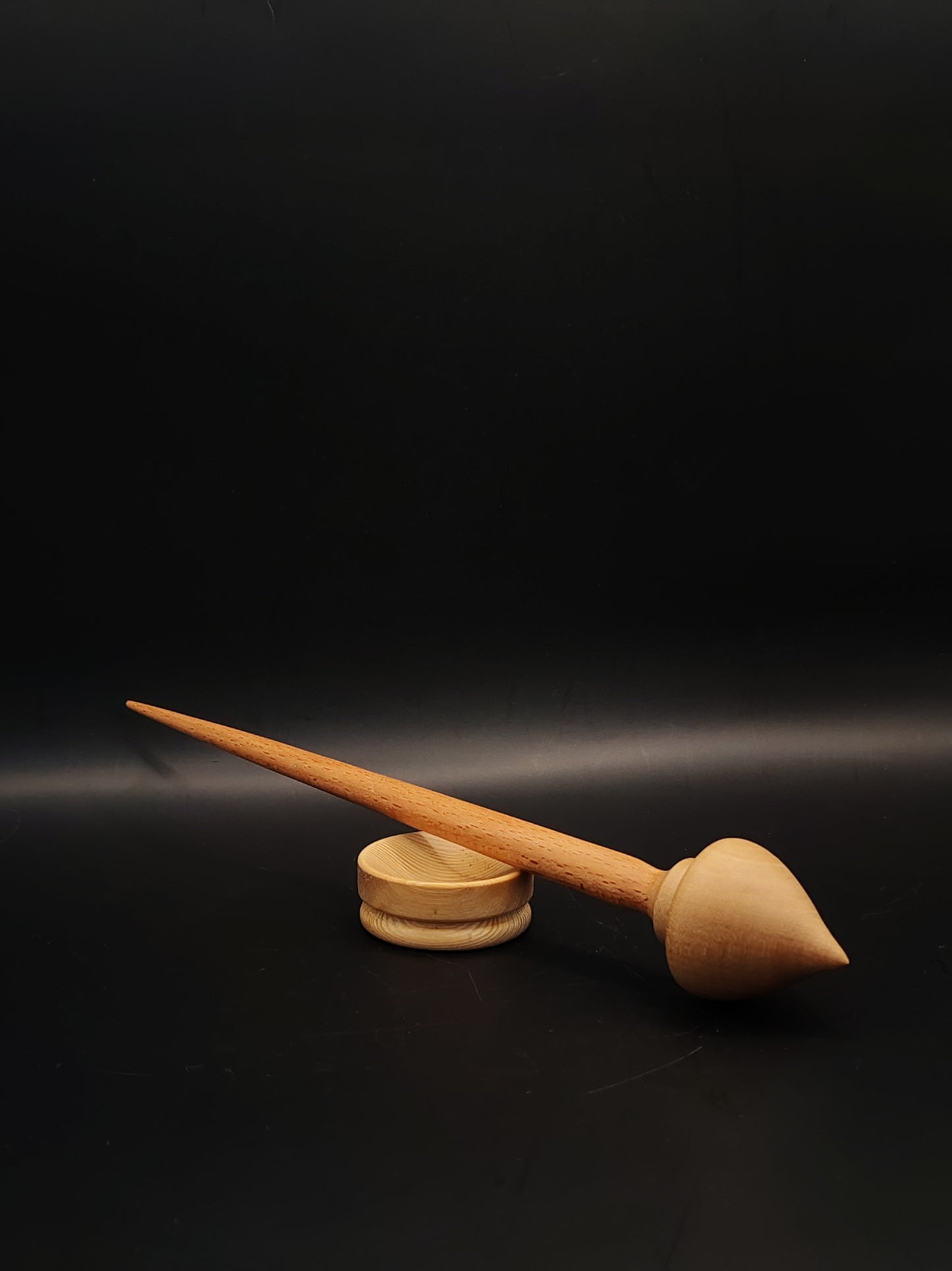 Support Spindle Set 23g Yarn Spinning Tool Beech Shaft Pear Whorl Larch Bowl