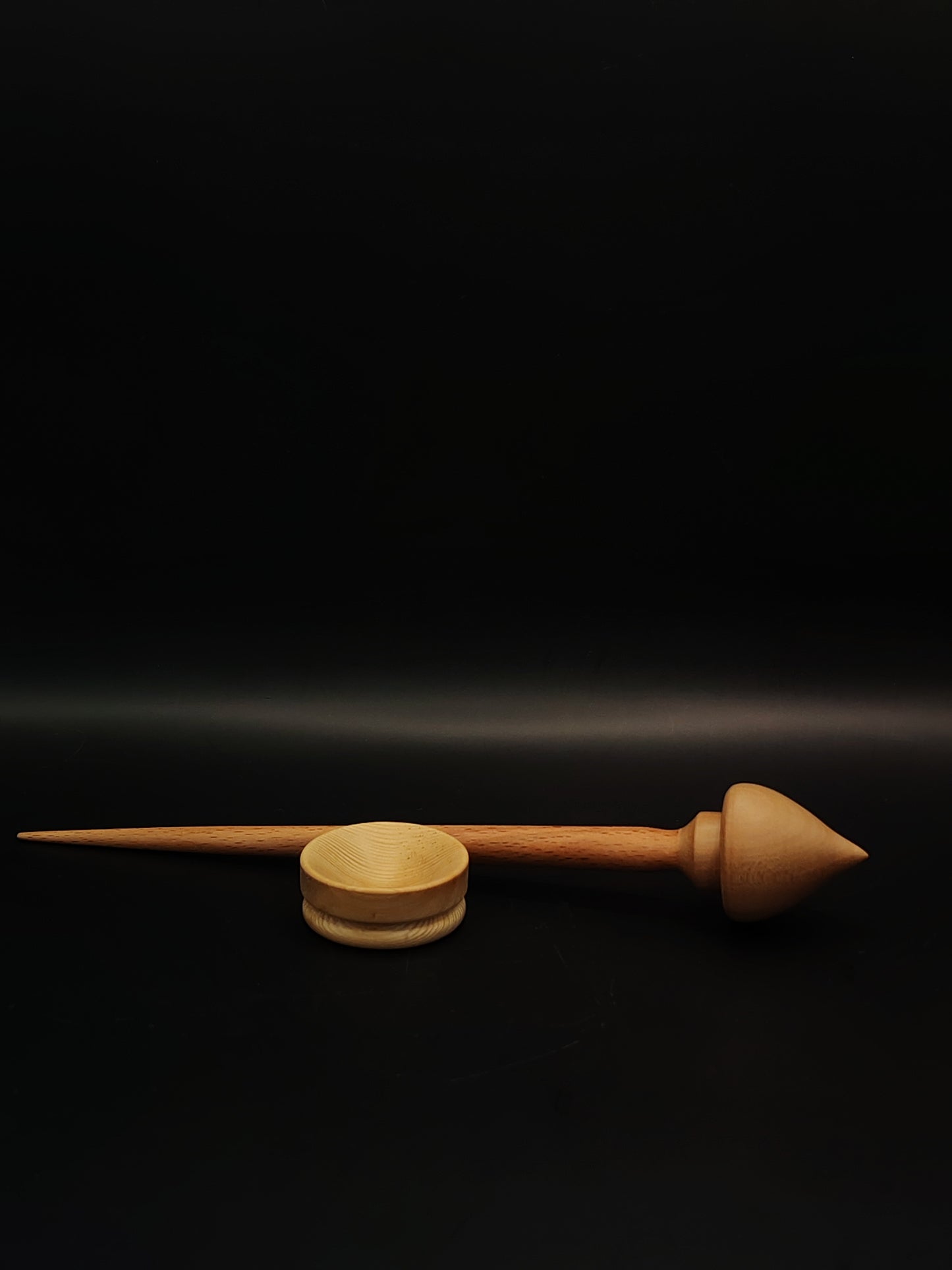 Support Spindle Set 23g Yarn Spinning Tool Beech Shaft Pear Whorl Larch Bowl