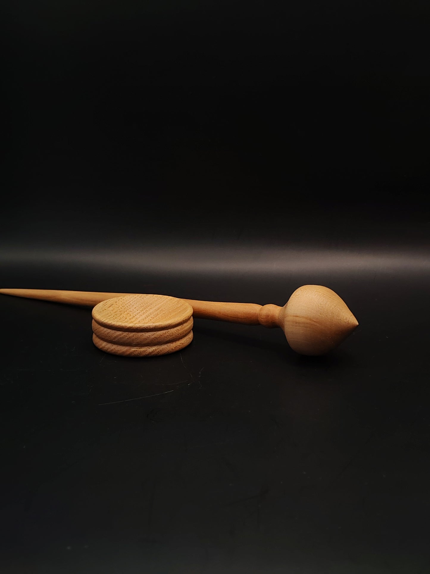Support Spindle Set 24g Yarn Spinning Tool Pear Shaft Apple Whorl Oak Bowl
