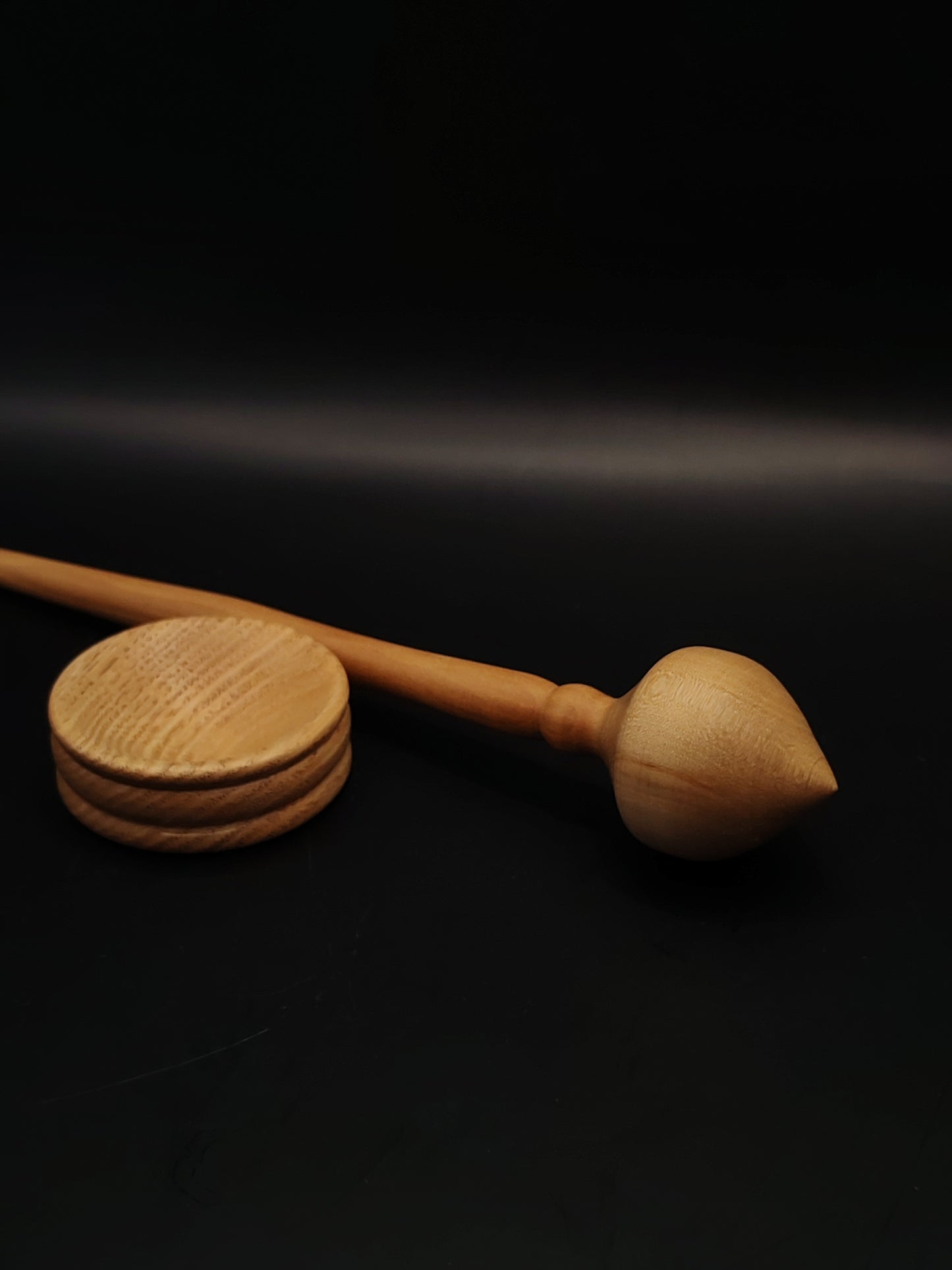 Support Spindle Set 24g Yarn Spinning Tool Pear Shaft Apple Whorl Oak Bowl