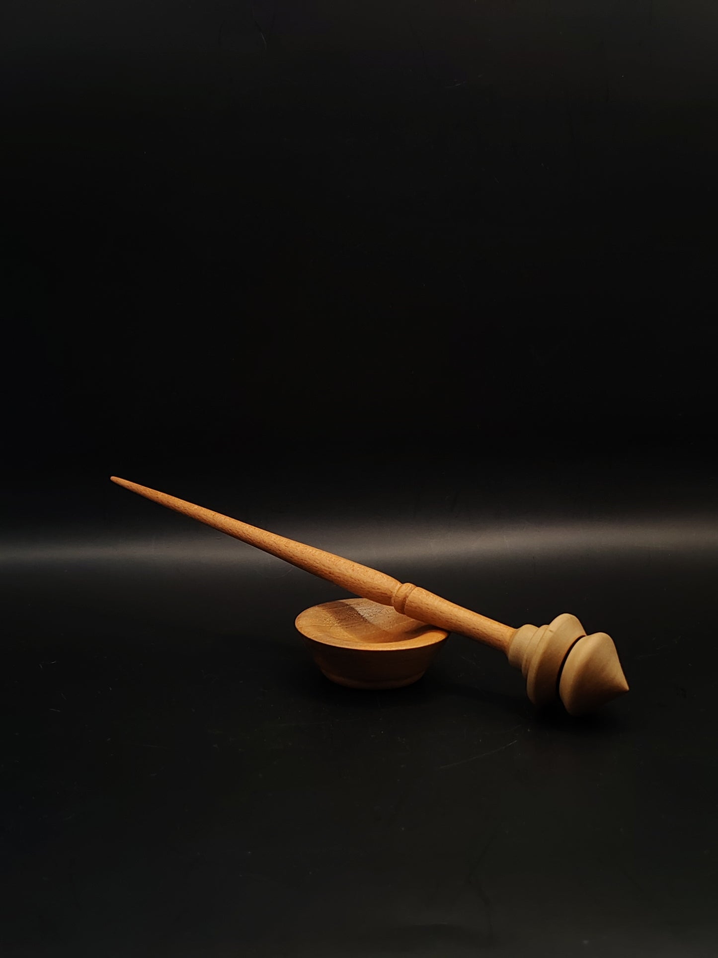 Support Spindle Set 18g Yarn Spinning Tool Beech Shaft Chestnut Whorl Pear Bowl