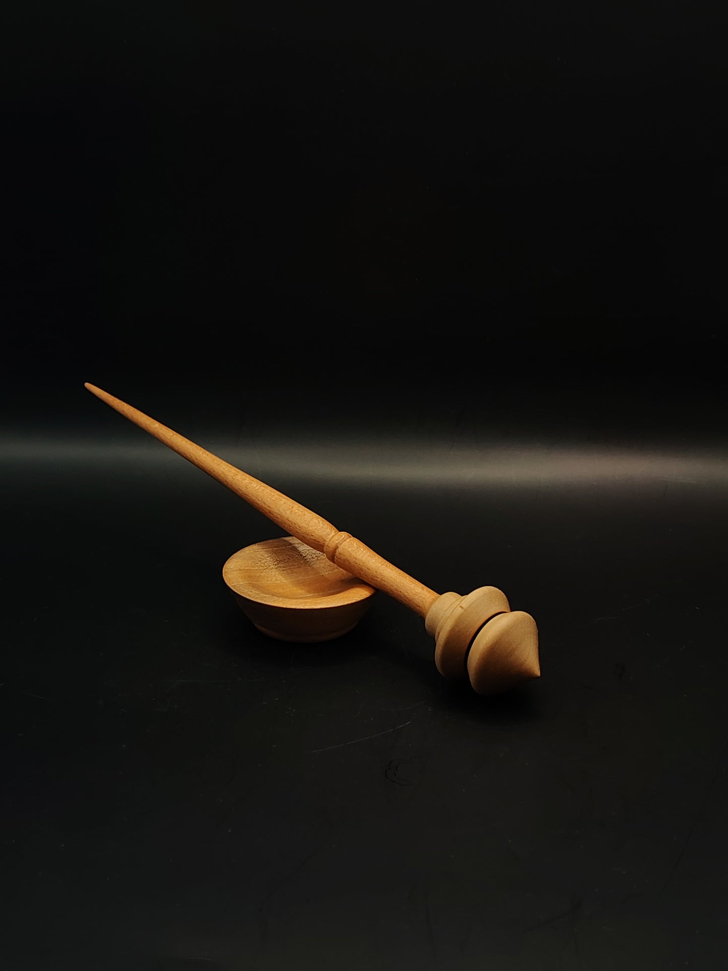 Support Spindle Set 18g Yarn Spinning Tool Beech Shaft Chestnut Whorl Pear Bowl