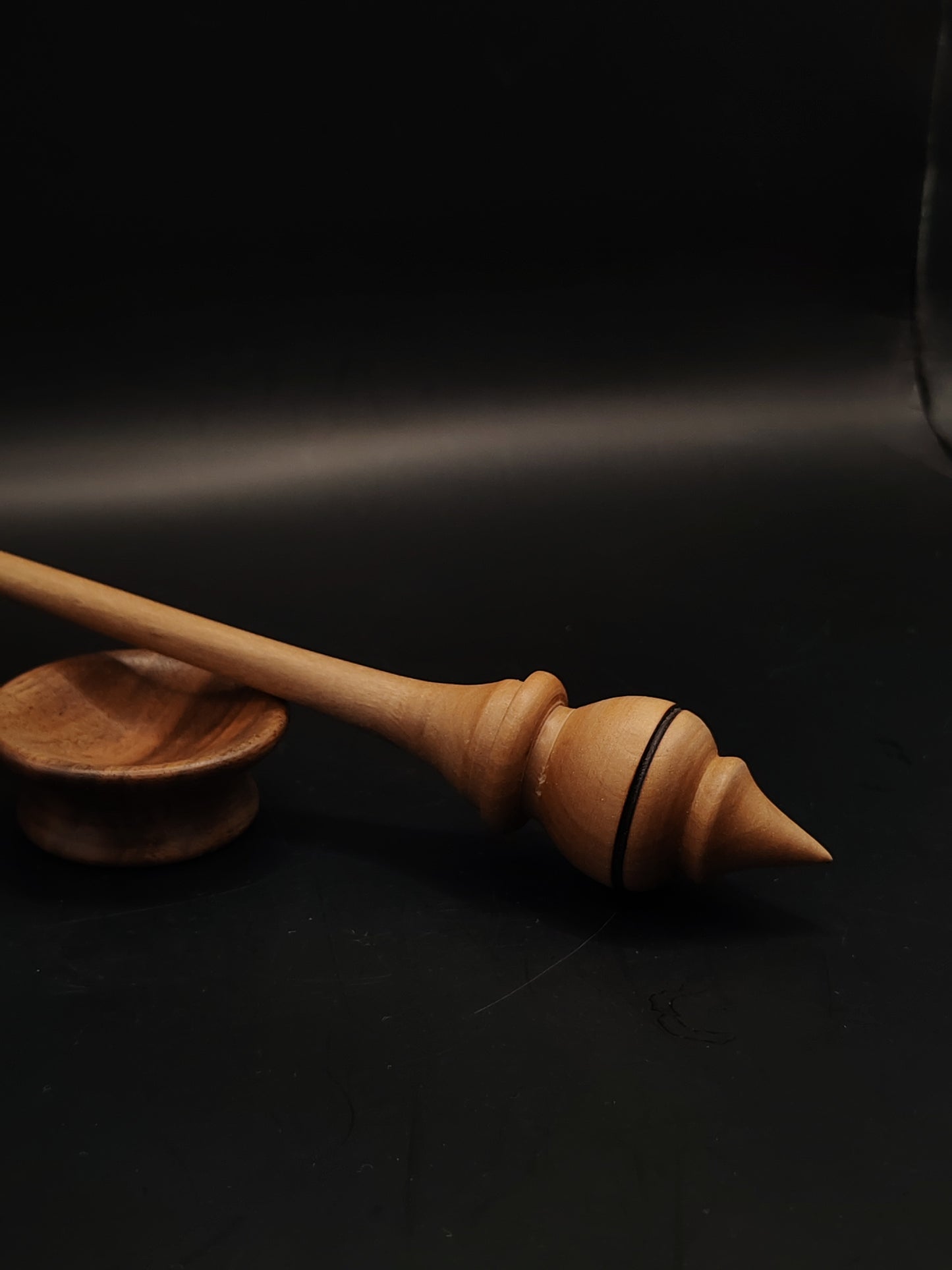 Support Spindle Set 18g Yarn Spinning Tool Walnut Shaft Pear Whorl Walnut Bowl
