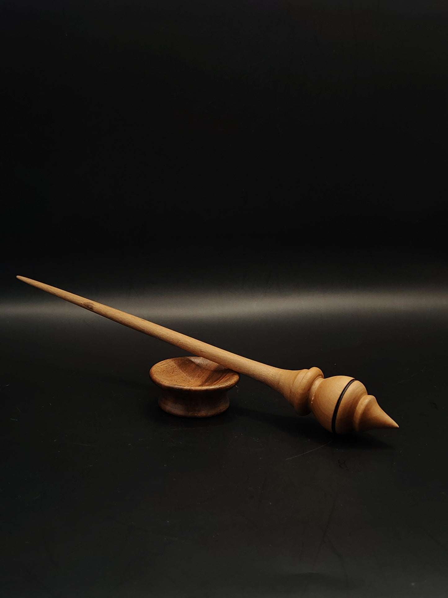 Support Spindle Set 18g Yarn Spinning Tool Walnut Shaft Pear Whorl Walnut Bowl