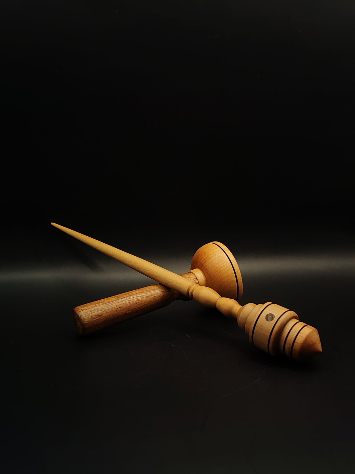 Support Spindle Set 24g Yarn Spinning Tool Pear Walnut Beech Spindle Wooden Bowl
