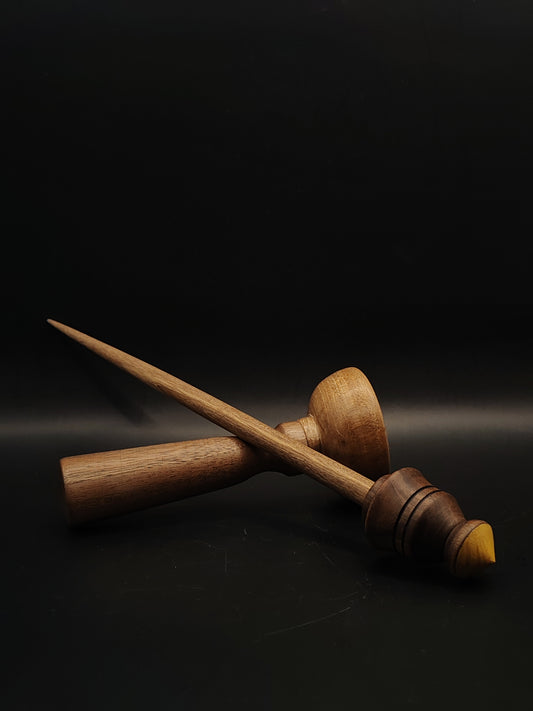 Support Spindle Set 27g Walnut Yarn Spinning Tool Mulberry Tip Walnut Bowl