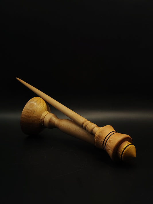 Support Spindle Set 31g Spinning Tool Grey Walnut Shaft Aged Pear Whorl Mulberry Tip