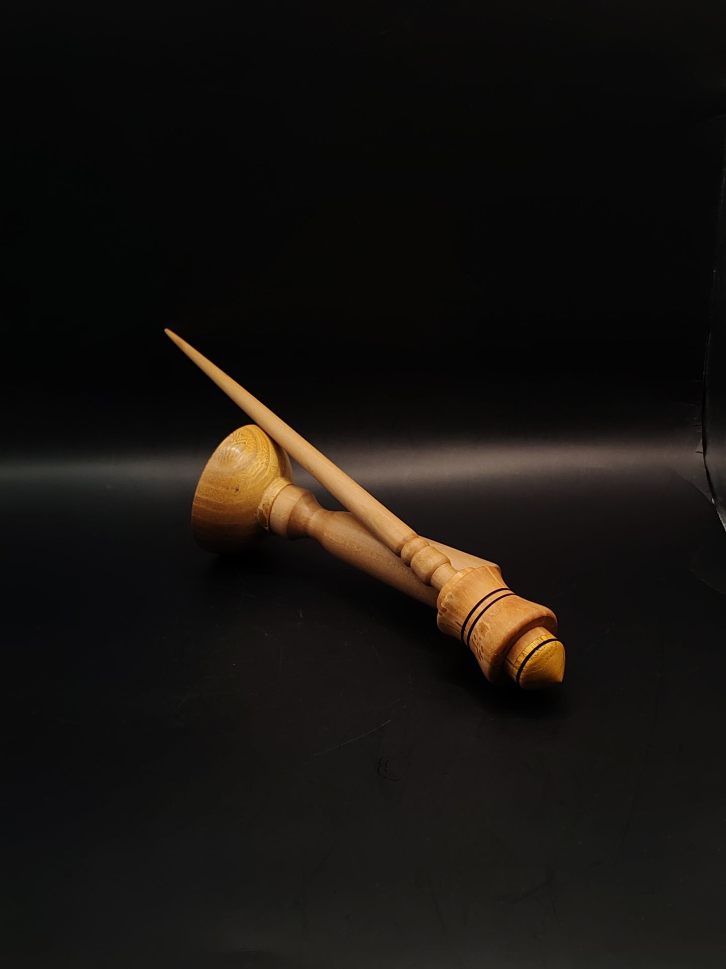 Support Spindle Set 31g Spinning Tool Grey Walnut Shaft Aged Pear Whorl Mulberry Tip