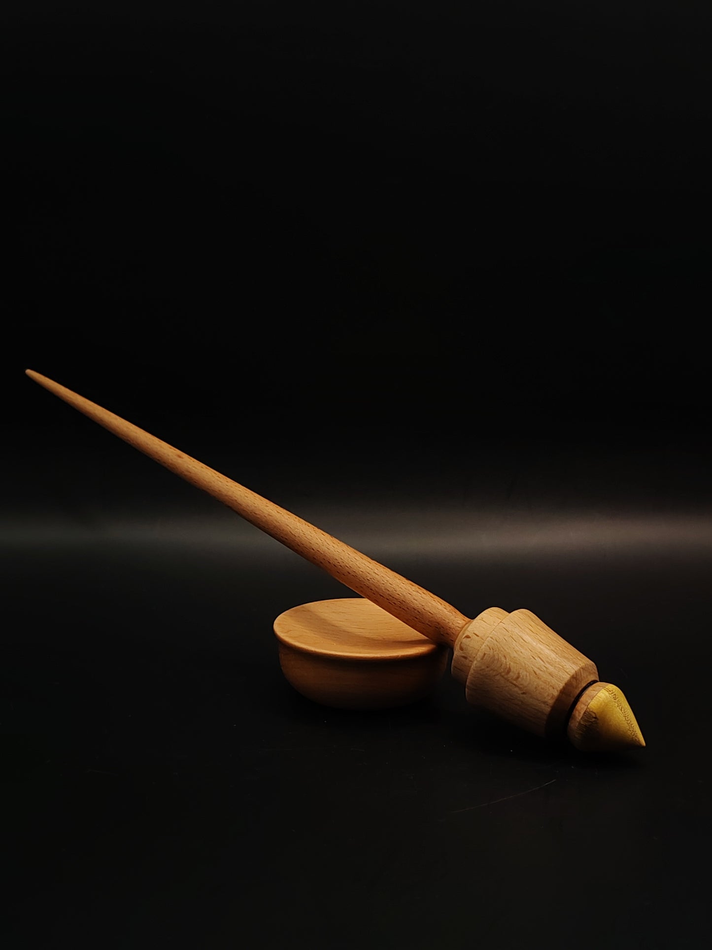 Support Spindle Set 23g Yarn Spinning Tool Beech Wood Mulberry Tip Bowl