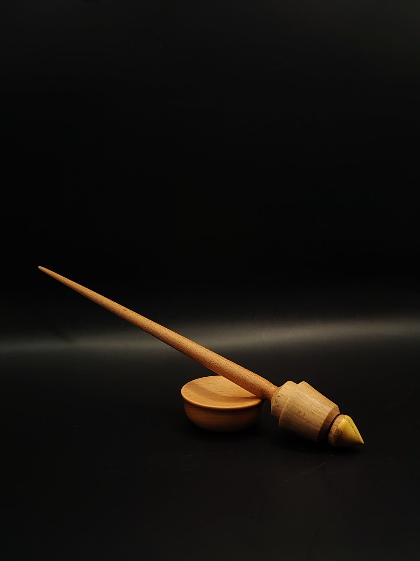 Support Spindle Set 23g Yarn Spinning Tool Beech Wood Mulberry Tip Bowl