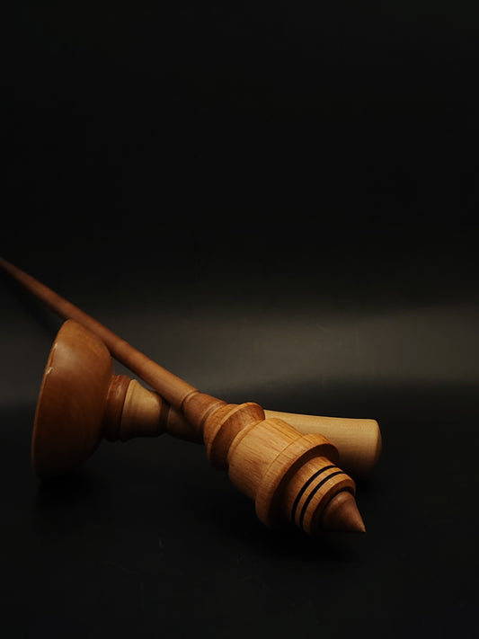 Support Spindle Set 30g Yarn Spinning Tool Walnut Shaft Beech Whorl Pear Bowl