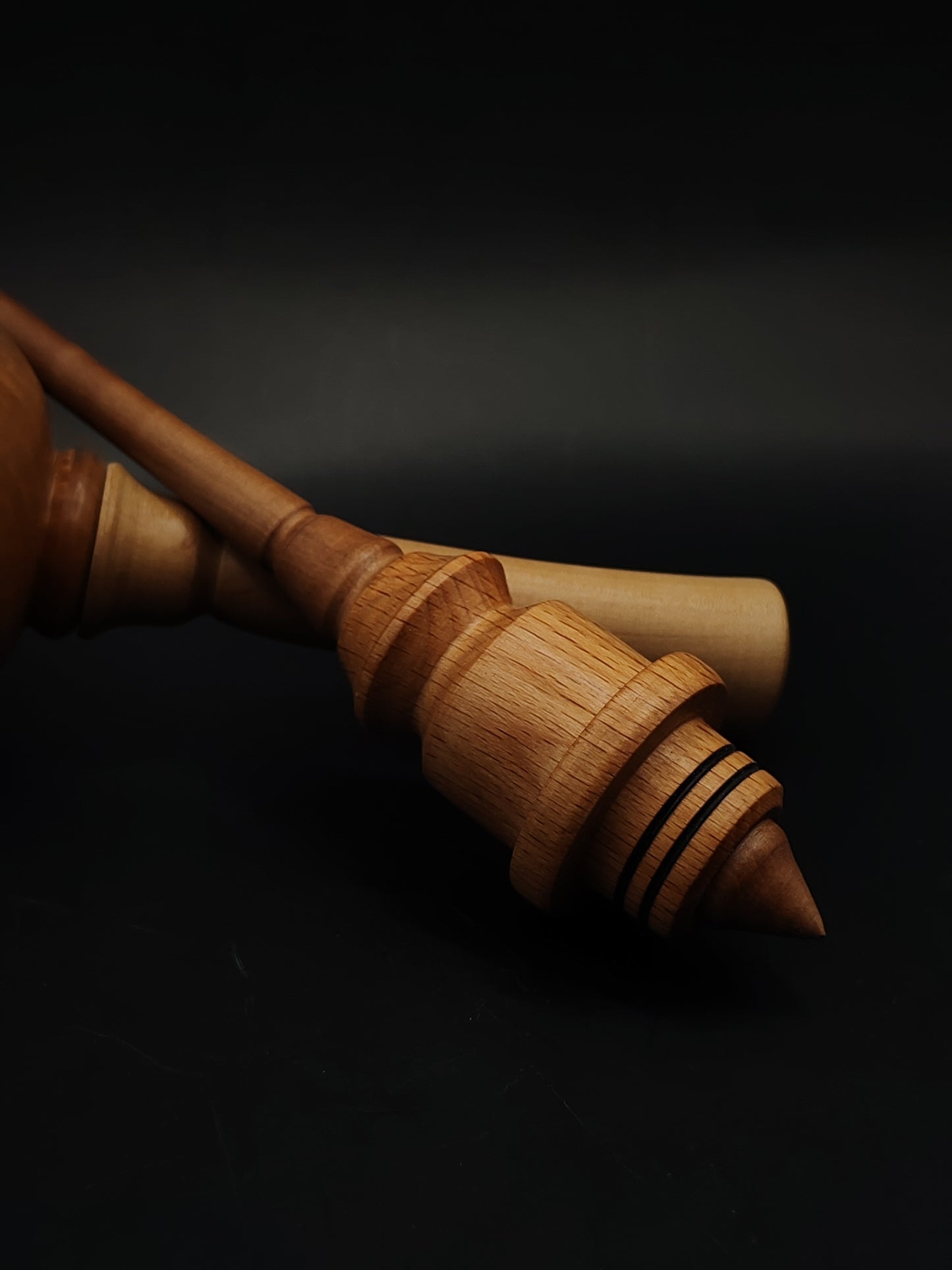 Support Spindle Set 30g Yarn Spinning Tool Walnut Shaft Beech Whorl Pear Bowl