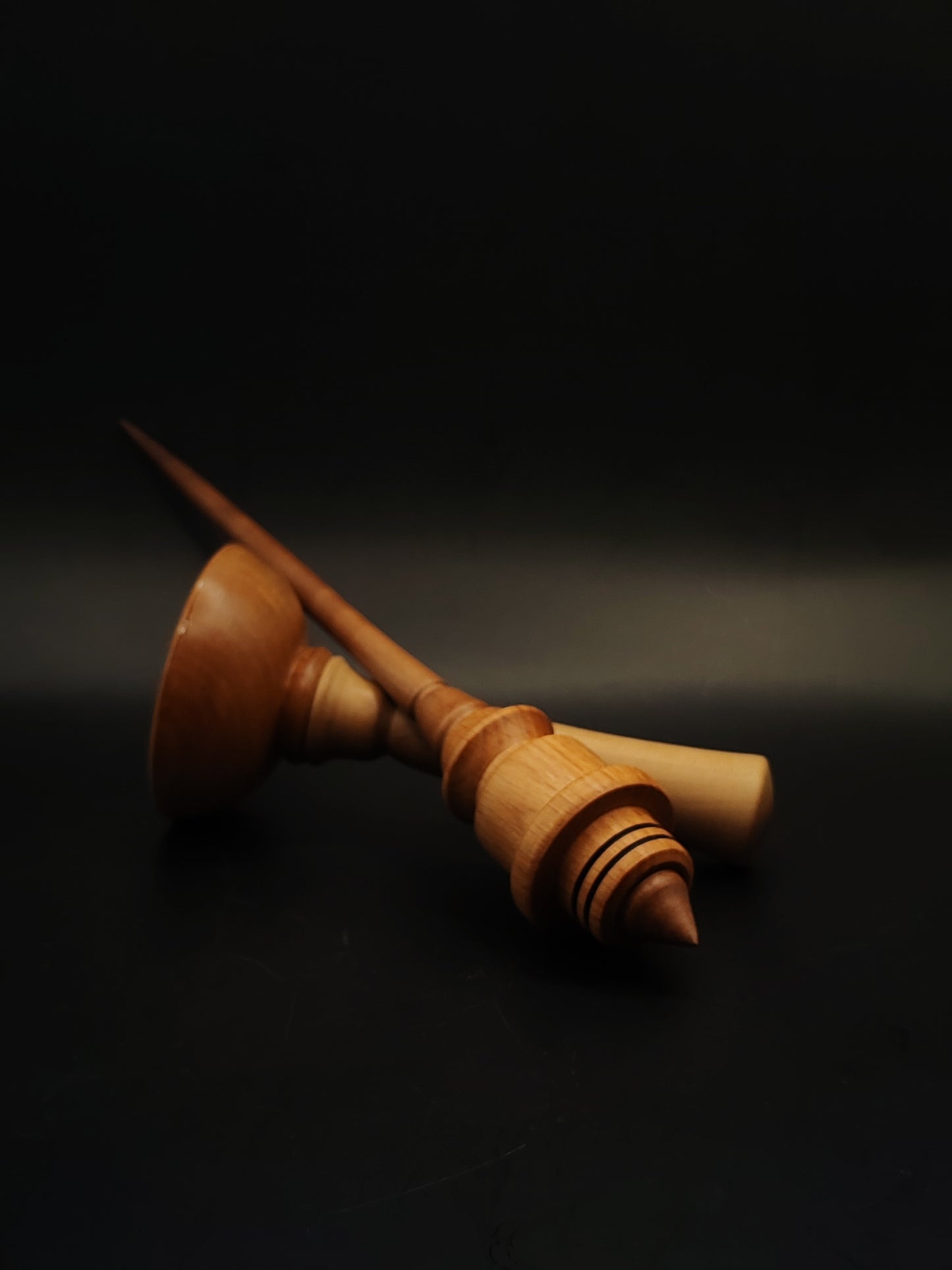 Support Spindle Set 30g Yarn Spinning Tool Walnut Shaft Beech Whorl Pear Bowl