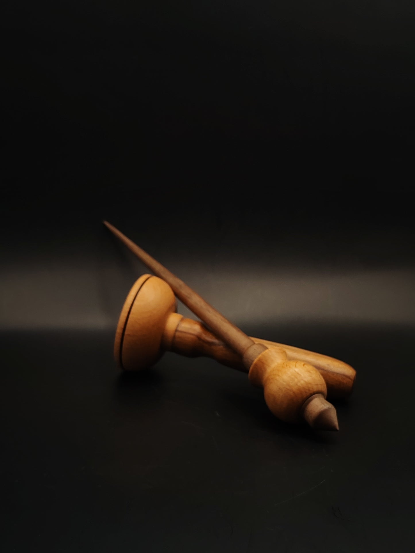 Support Spindle Set 23g Yarn Spinning Tool Walnut Shaft Beech Whorl Wooden Bowl