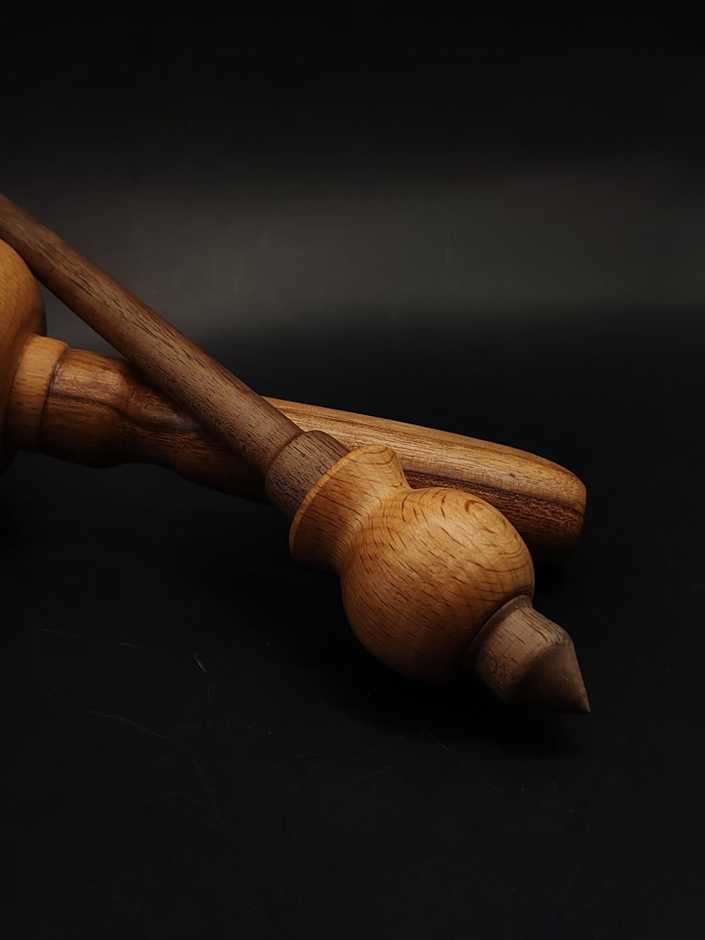 Support Spindle Set 23g Yarn Spinning Tool Walnut Shaft Beech Whorl Wooden Bowl