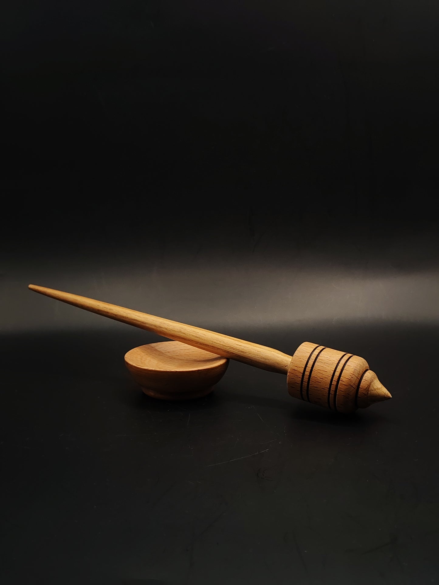 Support Spindle Set 28g Yarn Spinning Tool Chestnut Shaft Beech Whorl Beech Bowl