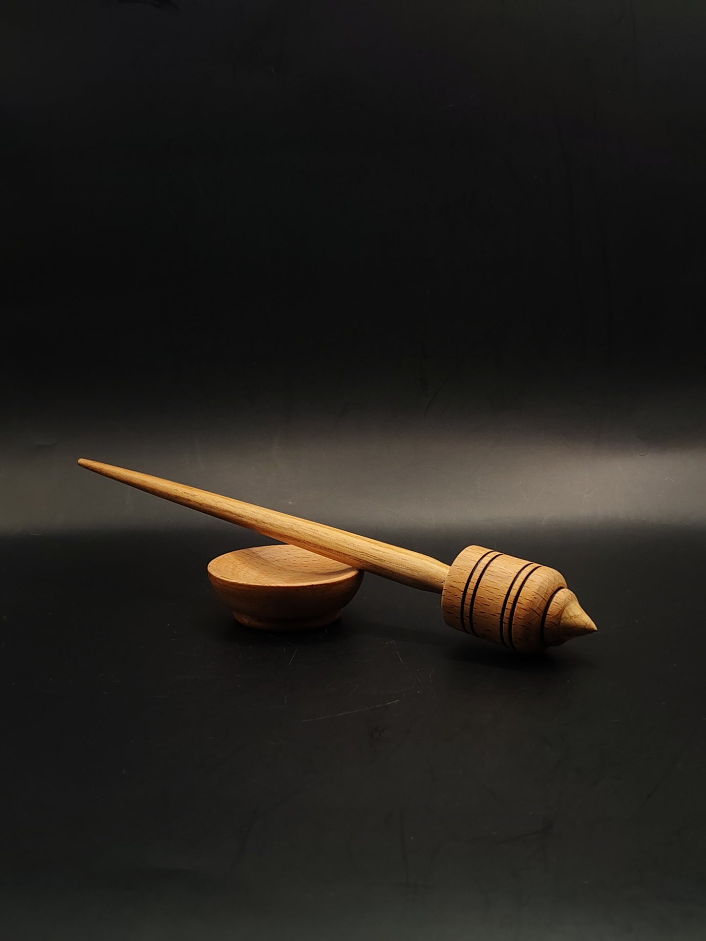 Support Spindle Set 28g Yarn Spinning Tool Chestnut Shaft Beech Whorl Beech Bowl