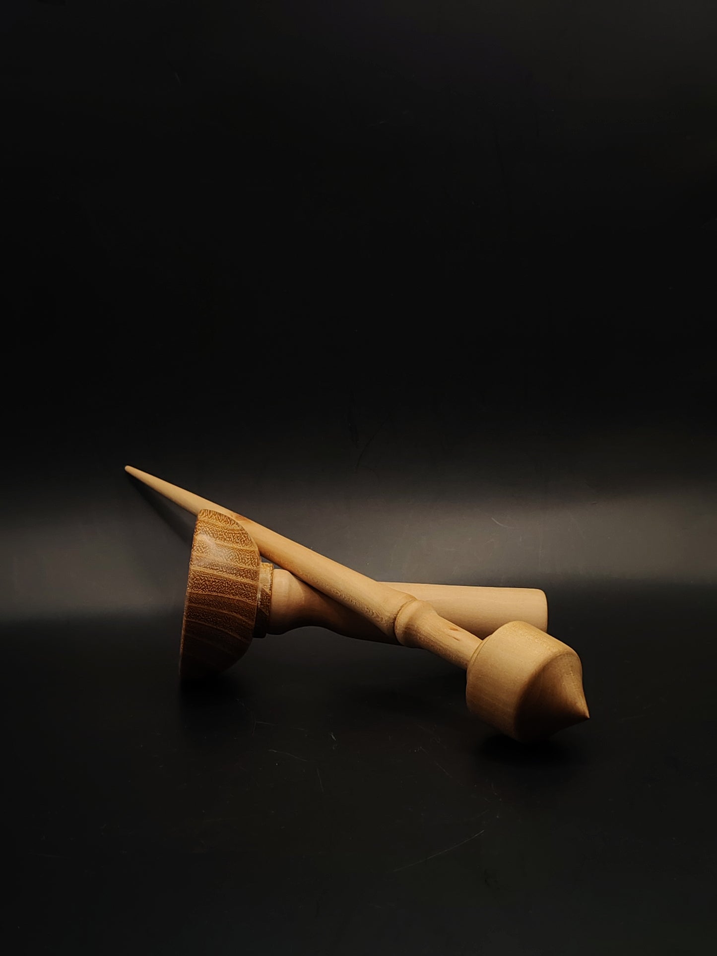 Support Spindle Set 29g Apple Wood Yarn Spinning Tool Wooden Lap Bowl