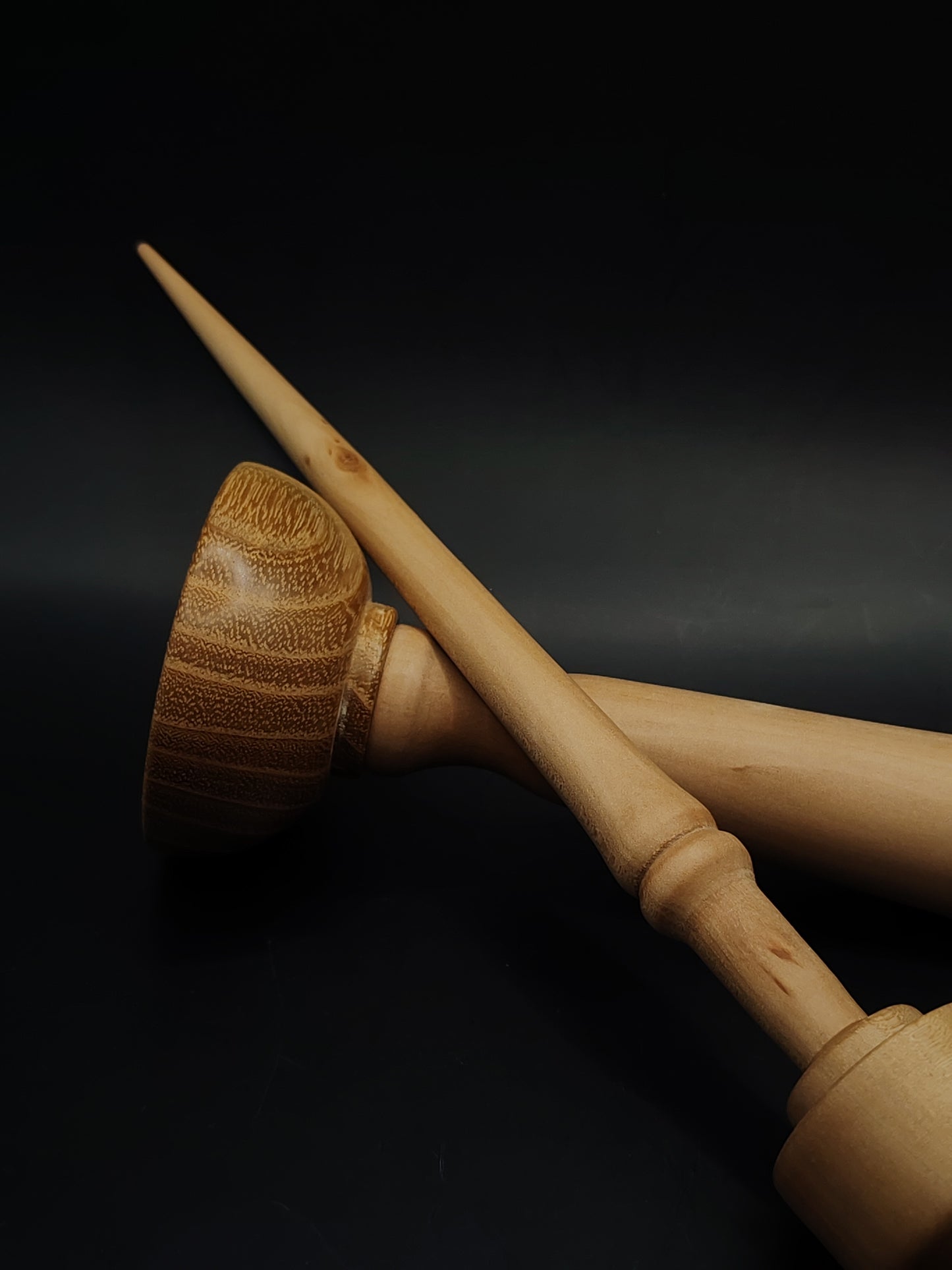 Support Spindle Set 29g Apple Wood Yarn Spinning Tool Wooden Lap Bowl