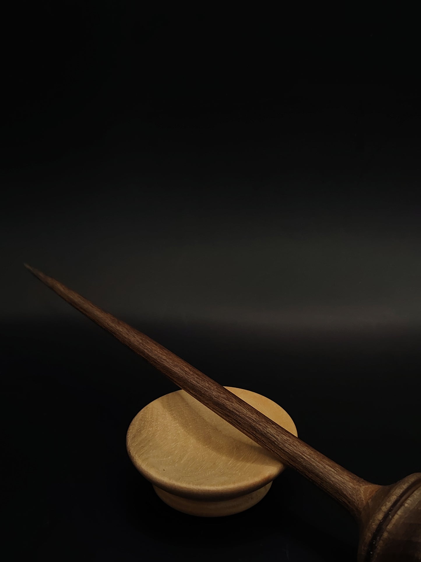 Support Spindle Set 18g Walnut Yarn Spinning Tool with Apple Support Bowl