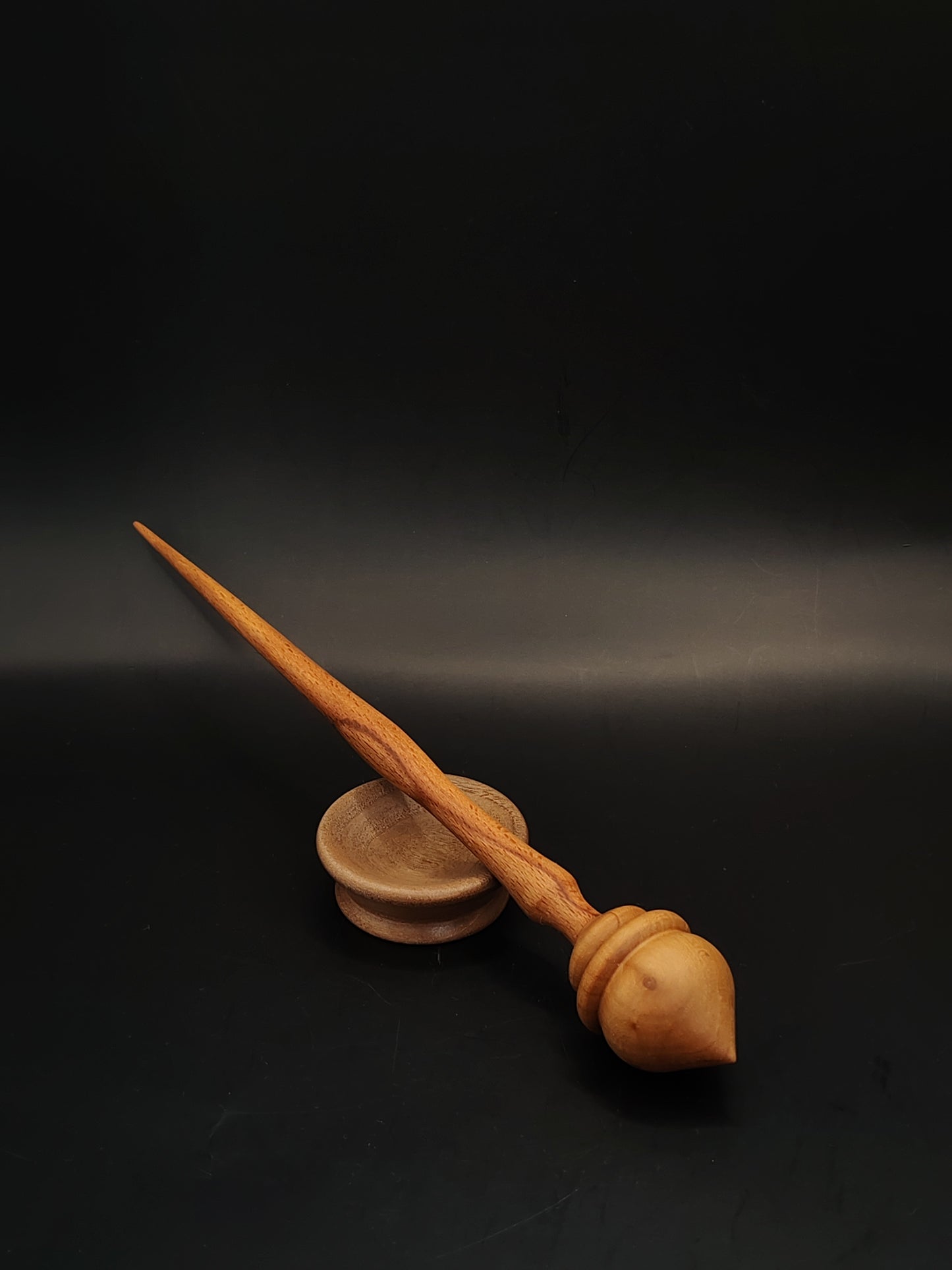 Support Spindle Set 23g 0.81oz 26cm 10.2in Beech Shaft Pear Whorl Walnut Bowl