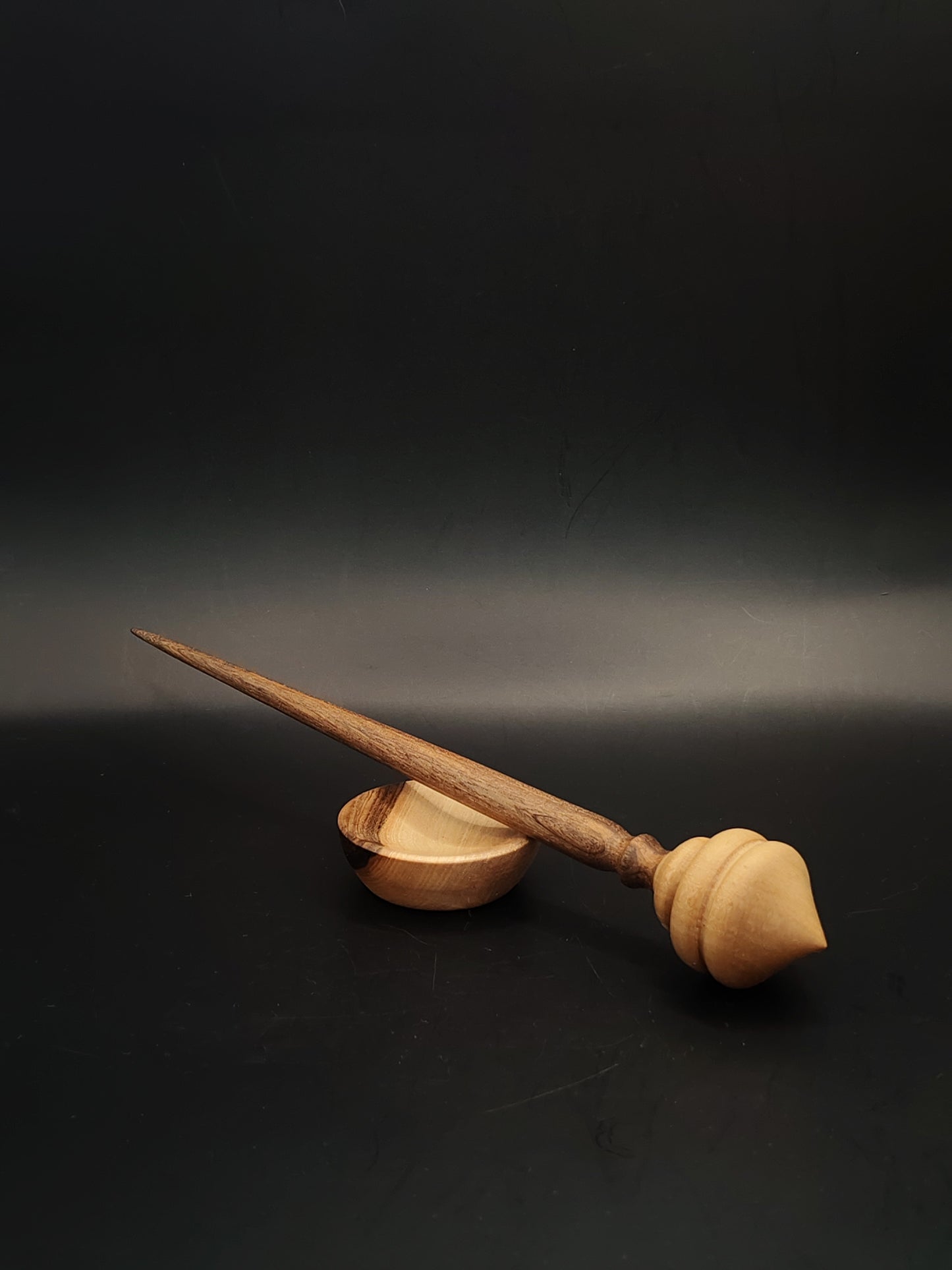 Support Spindle Set 26g 0.92oz 25.5cm 10in Dark Walnut Shaft White Walnut Whorl Bowl
