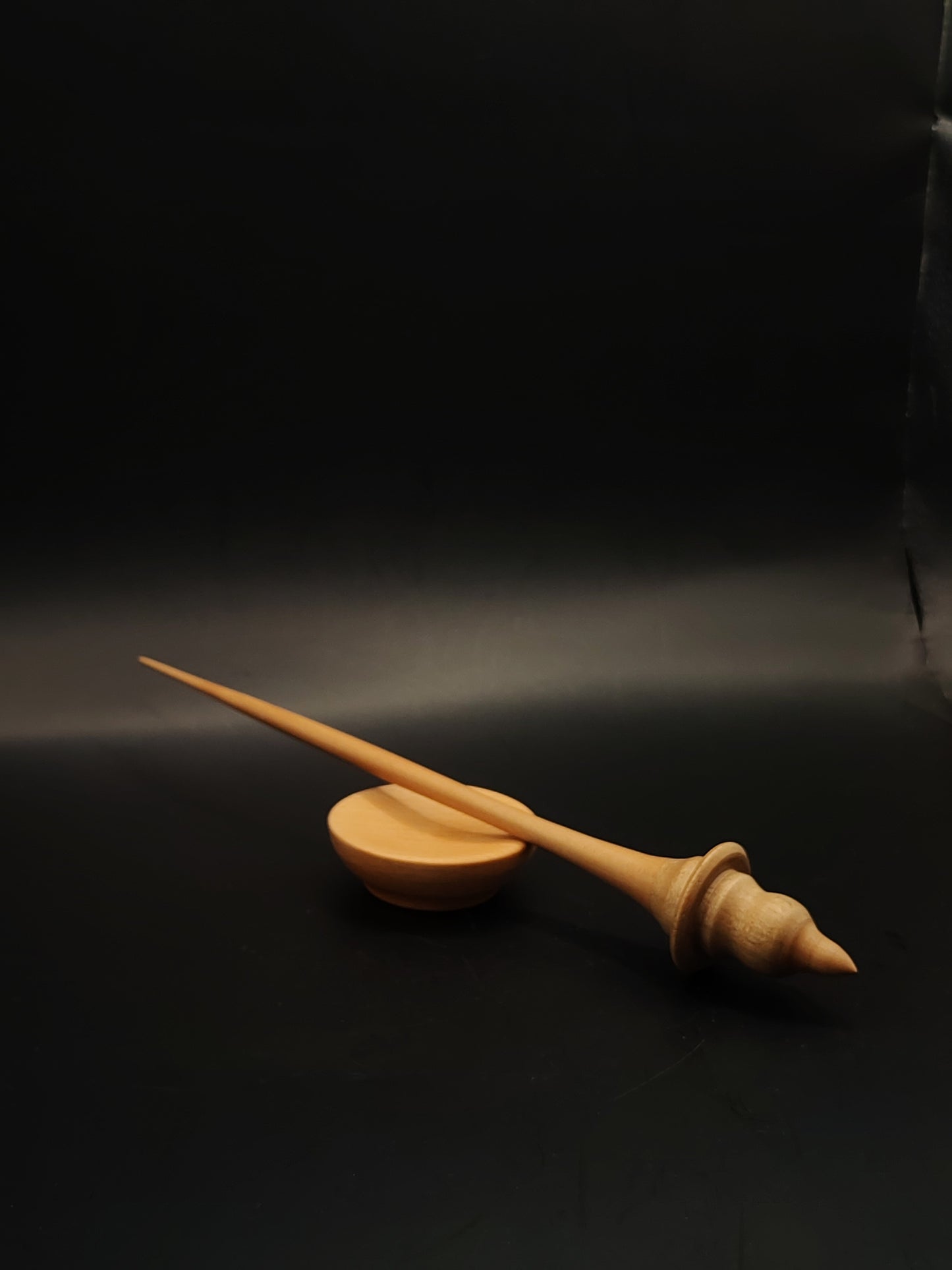 Support Spindle Set 14g 0.49oz 24.5cm 9.65in Beech Shaft Grey Walnut Whorl Beech Bowl