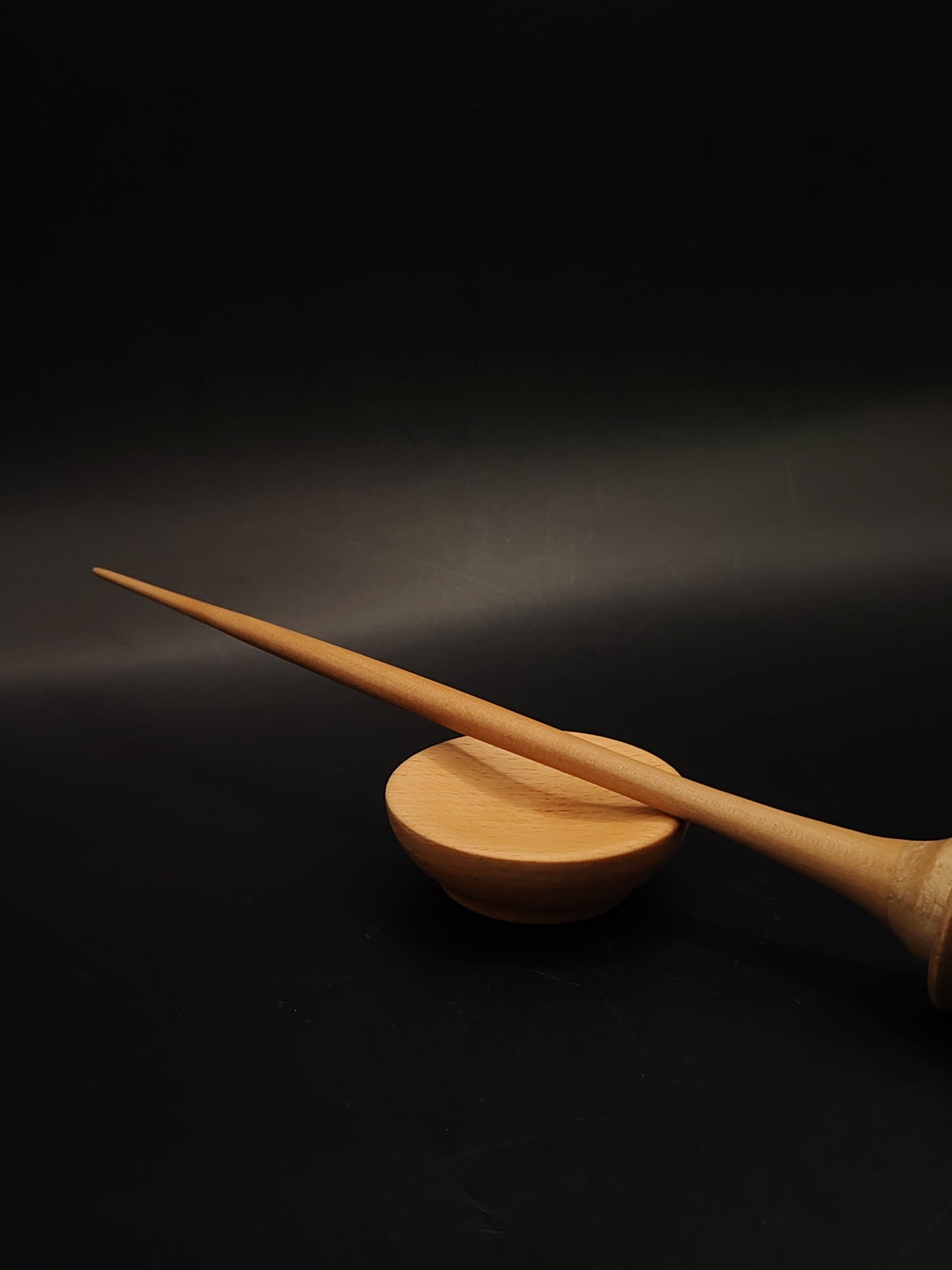 Support Spindle Set 14g 0.49oz 24.5cm 9.65in Beech Shaft Grey Walnut Whorl Beech Bowl