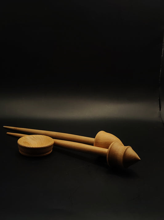 Support Spindle Set of 2 Pear Wood 27g 25g 25.5cm 10.04in