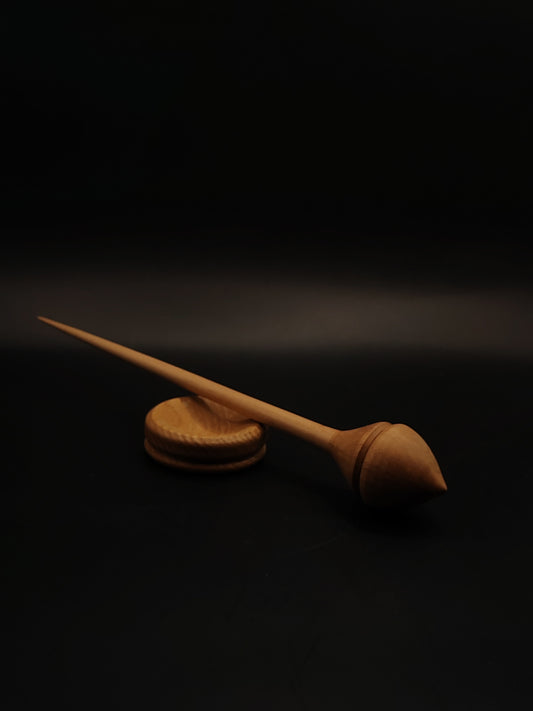 Support Spindle Set 23g 0.81oz 24.5cm 9.65in Apple Shaft Pear Whorl Oak Bowl