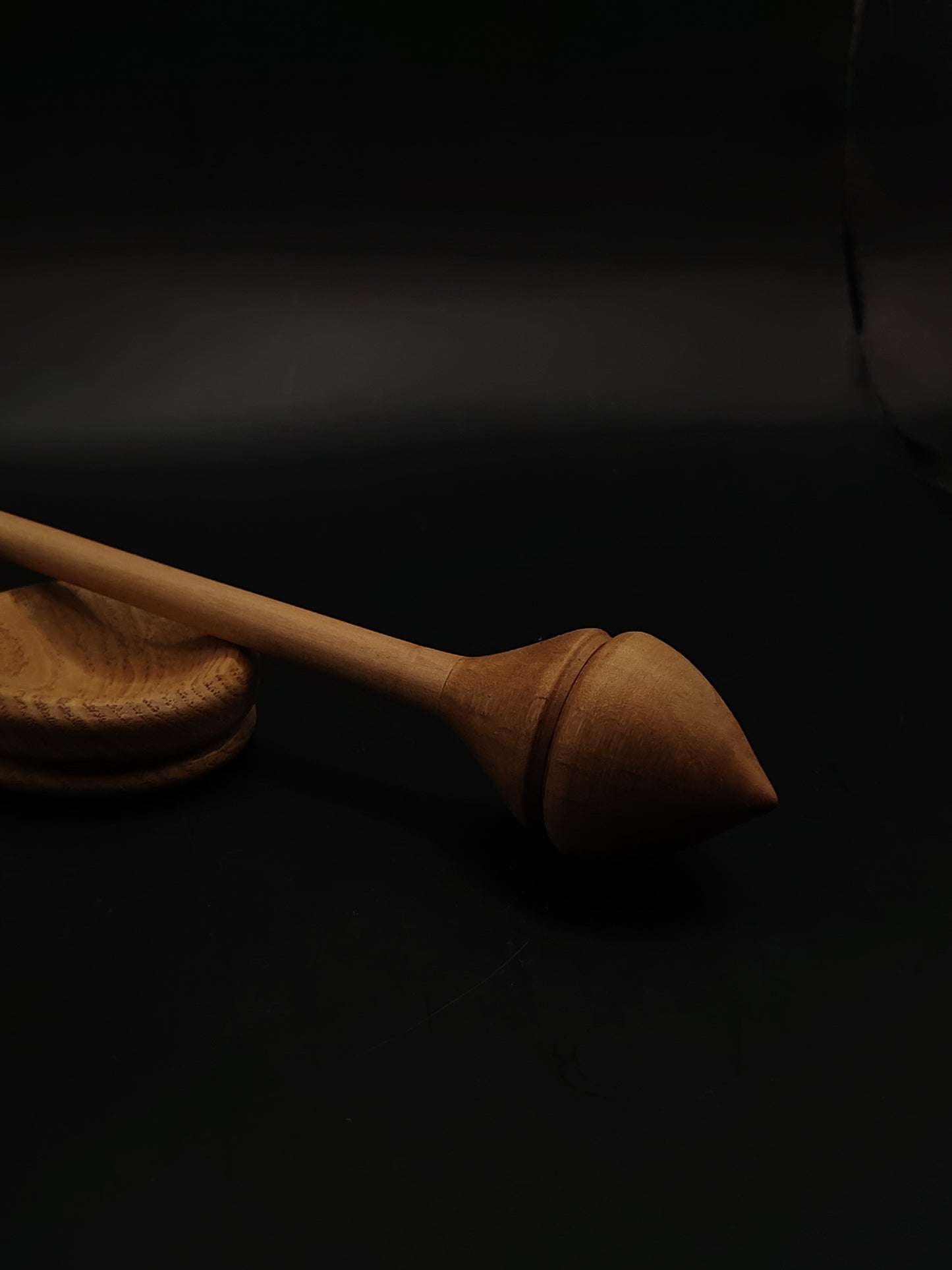 Support Spindle Set 23g 0.81oz 24.5cm 9.65in Apple Shaft Pear Whorl Oak Bowl