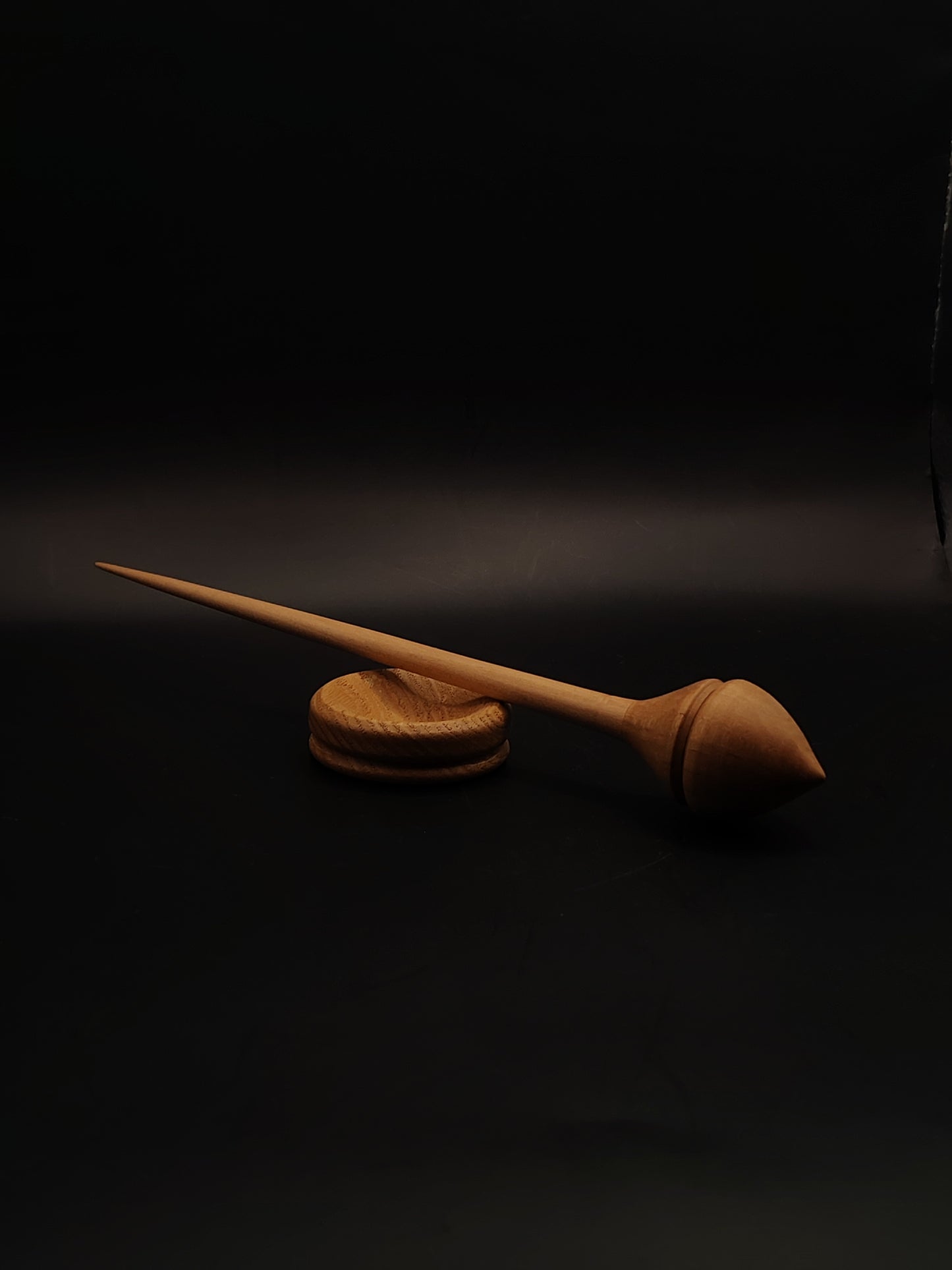 Support Spindle Set 23g 0.81oz 24.5cm 9.65in Apple Shaft Pear Whorl Oak Bowl