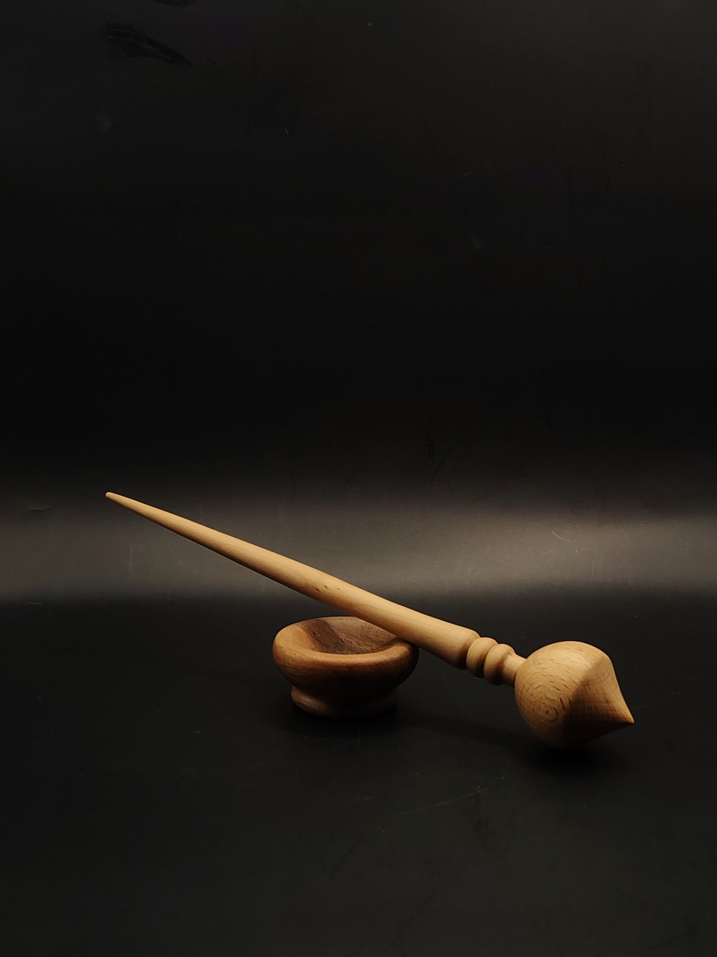 Support Spindle Set 27g 0.95oz 25cm 9.84in Grey Walnut Shaft Beech Whorl Walnut Bowl