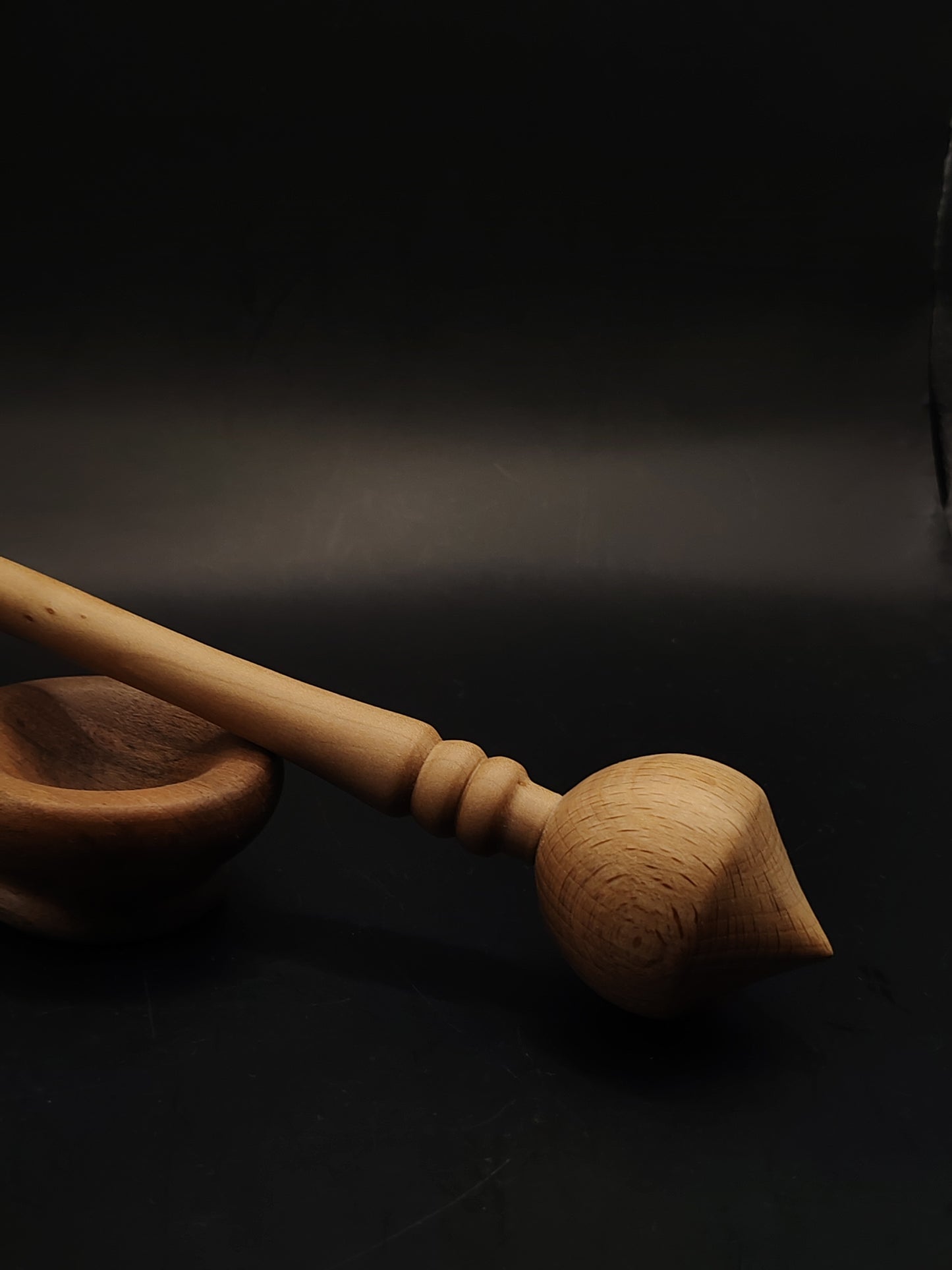 Support Spindle Set 27g 0.95oz 25cm 9.84in Grey Walnut Shaft Beech Whorl Walnut Bowl
