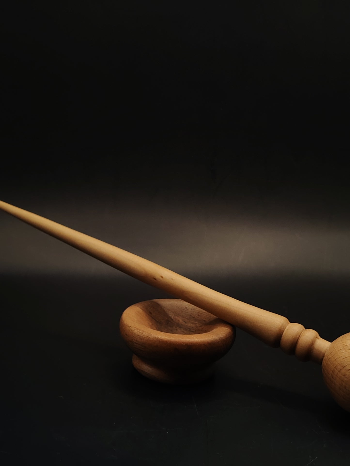 Support Spindle Set 27g 0.95oz 25cm 9.84in Grey Walnut Shaft Beech Whorl Walnut Bowl