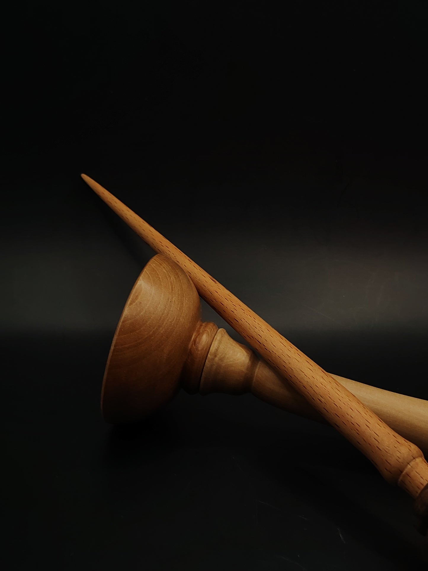 Support Spindle Set 31g 1.09oz 26cm 10.24in Beech Shaft Walnut Whorl Apple Pear Bowl