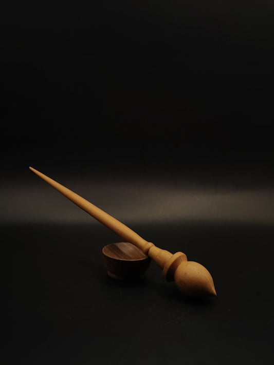Support Spindle Set 16g 0.56oz 23cm 9.06in Pear Wood Walnut Bowl