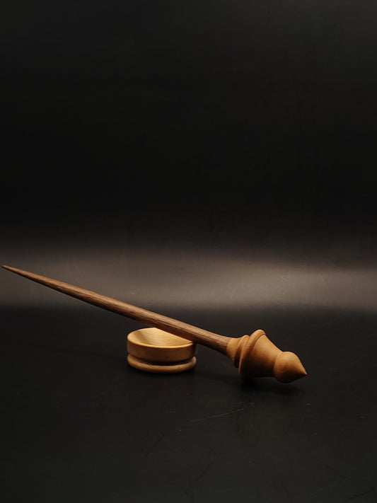 Support Spindle Set 15g 0.53oz 23cm 9.06in Walnut Shaft Pear Whorl Larch Bowl