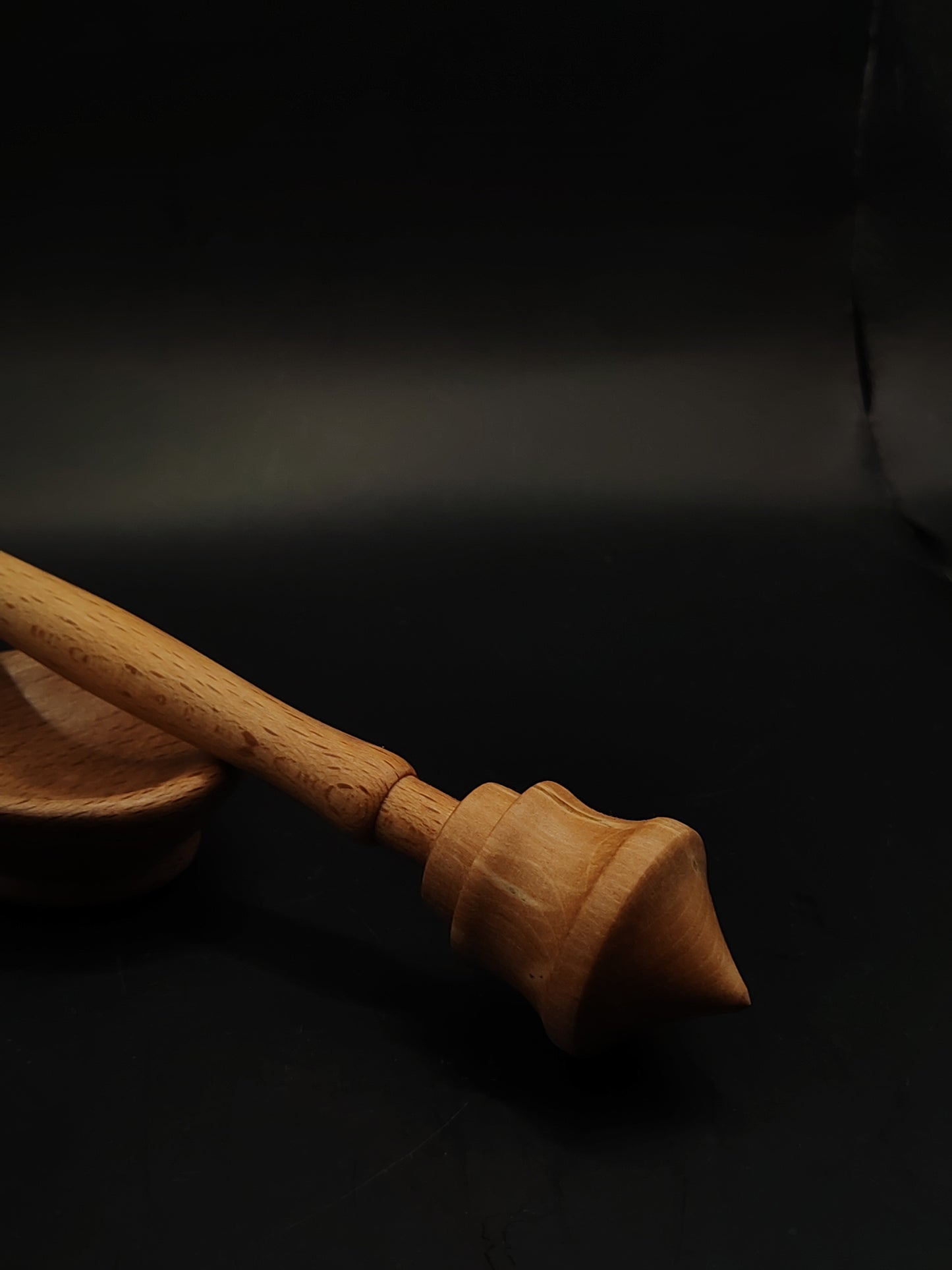 Support Spindle Set 26g 0.92oz 28cm 11.02in Beech Shaft Pear Whorl Beech Bowl