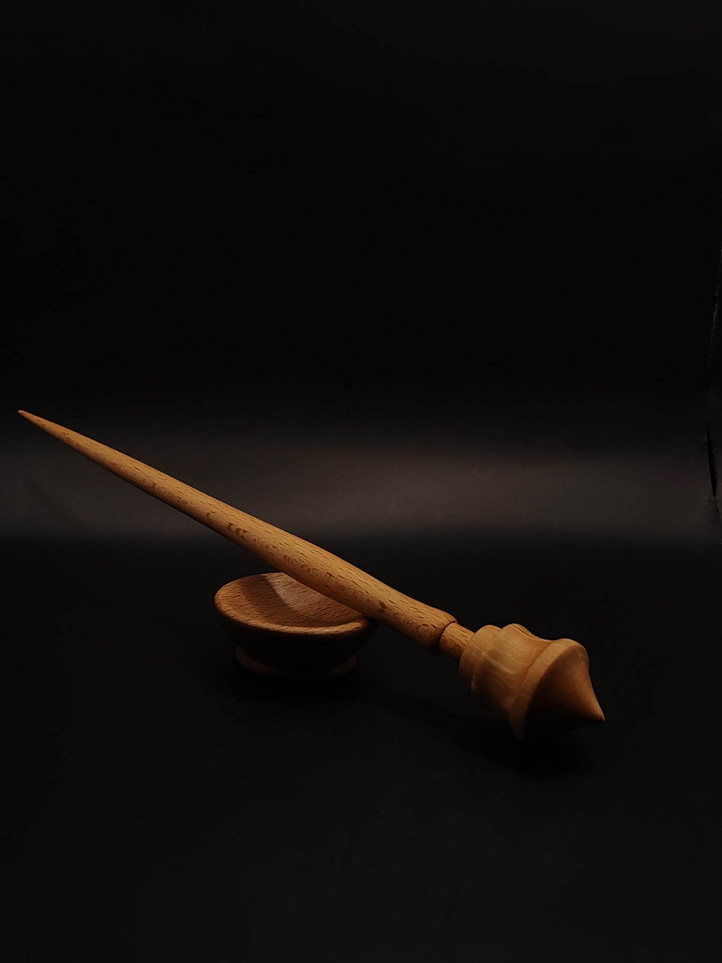 Support Spindle Set 26g 0.92oz 28cm 11.02in Beech Shaft Pear Whorl Beech Bowl