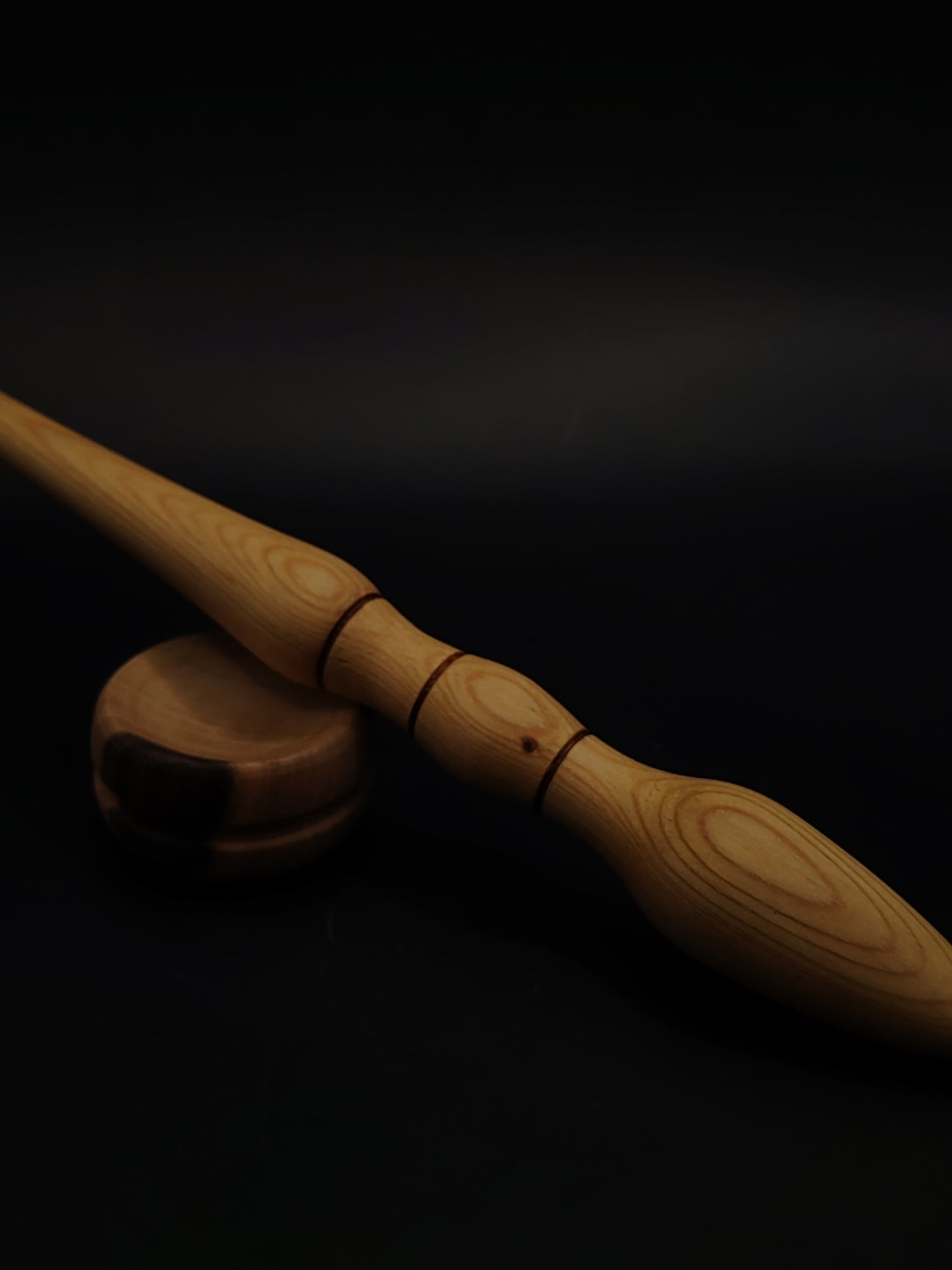 Support Spindle Set 25g 0.88oz 26.5cm 10.43in Larch Wood Walnut Bowl