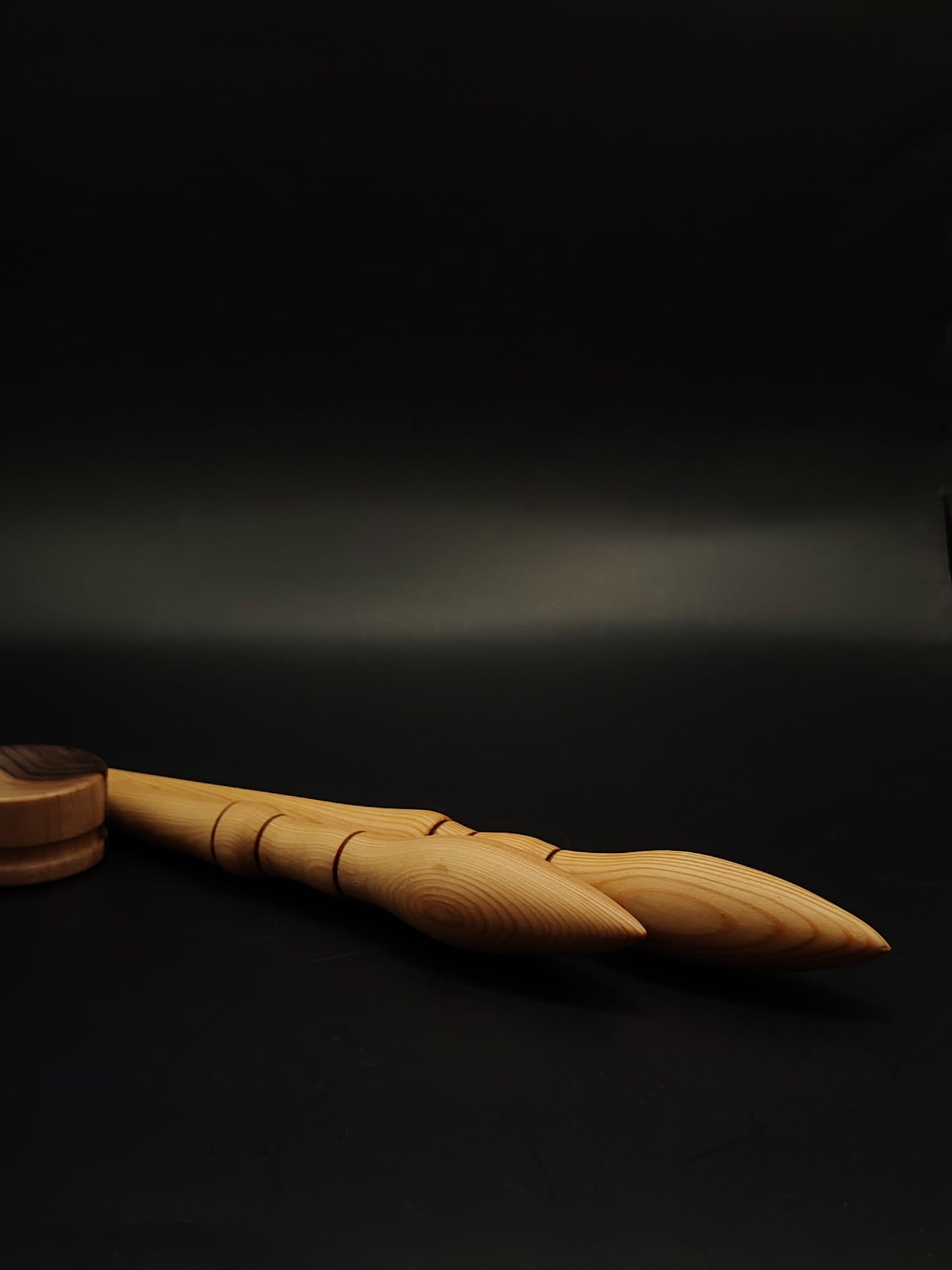 Support Spindle Set of 2 Larch Wood 23g 27cm 23g 26.5cm Walnut Bowl