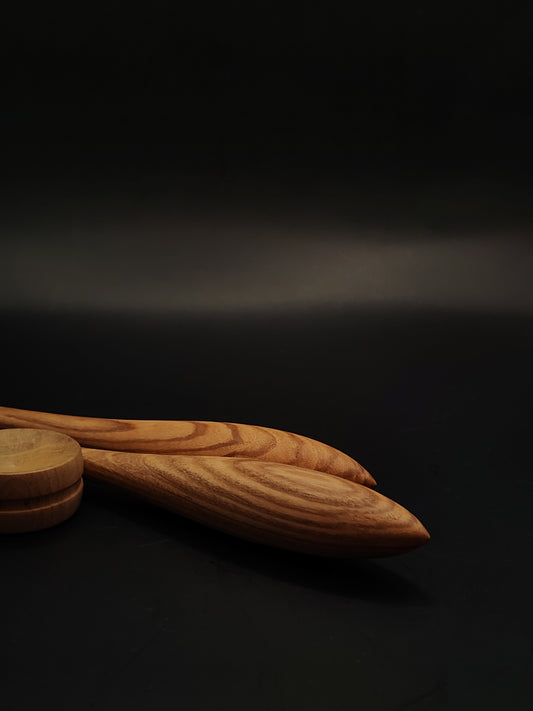 Support Spindle Set of 2 Ash Wood 26g 30g 25.5cm Small Bowl