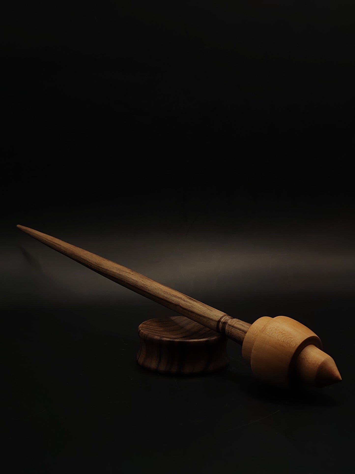 Support Spindle Set 30g 1.06oz 28cm 11.02in Walnut Shaft Pear Whorl Walnut Bowl