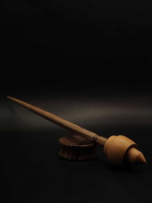 Support Spindle Set 30g 1.06oz 28cm 11.02in Walnut Shaft Pear Whorl Walnut Bowl