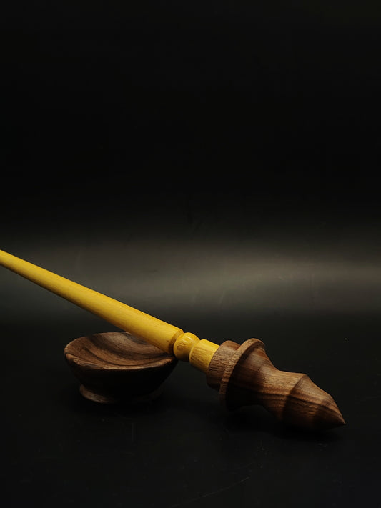 Support Spindle Set 24g 0.85oz 25.5cm 10.04in Mulberry Shaft Walnut Whorl Walnut Bowl
