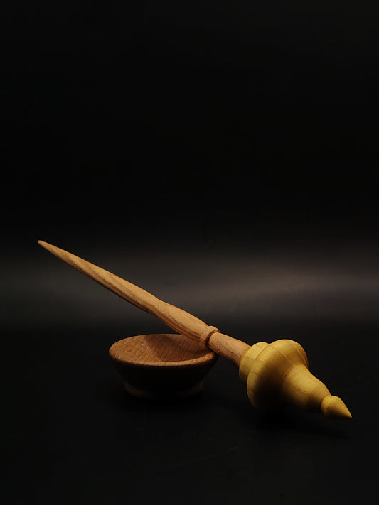 Support Spindle Set 30g 1.06oz 26cm 10.24in Ash Shaft Mulberry Whorl Beech Bowl