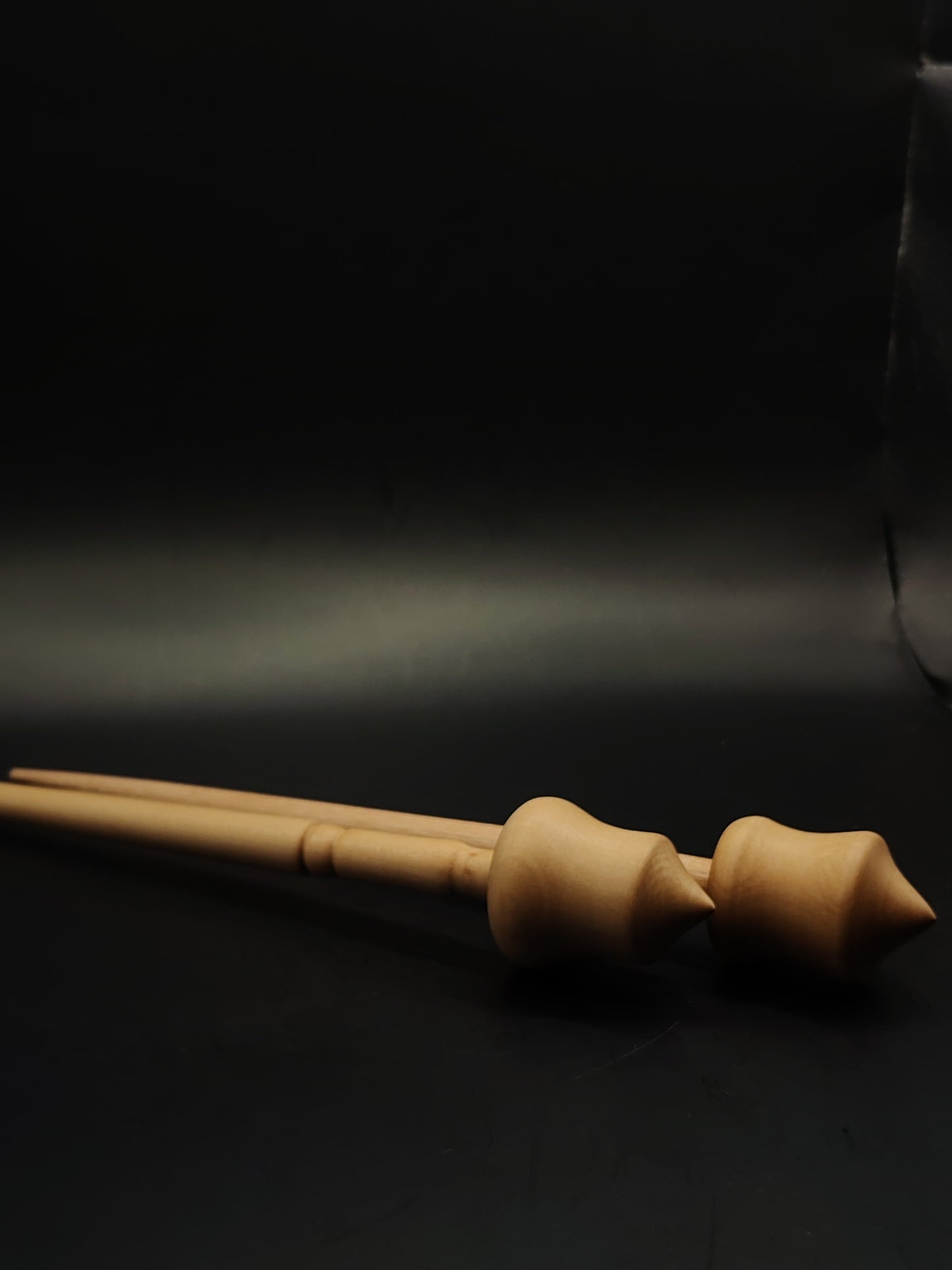 Support Spindle Set of 2 Pear Wood 29g 26g 27cm 24.5cm No Bowl